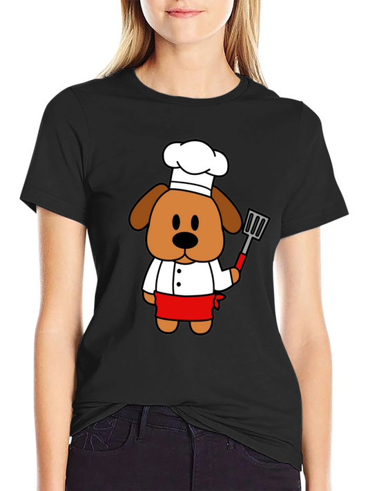 Chef Dog Graphic T-Shirt - Cute Cook Cartoon Tee