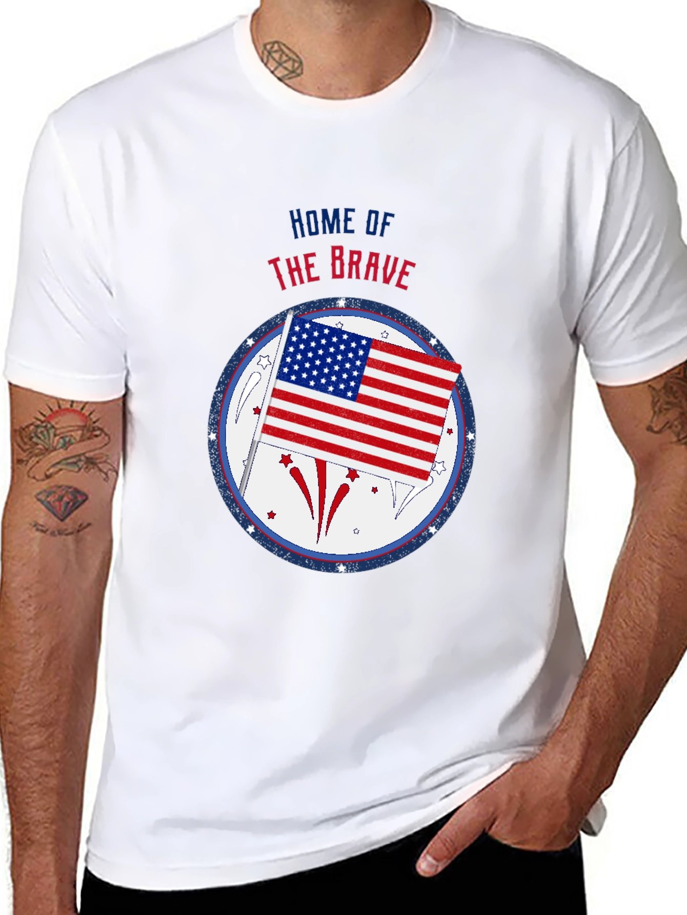 Patriotic Home of the Brave Graphic Tee