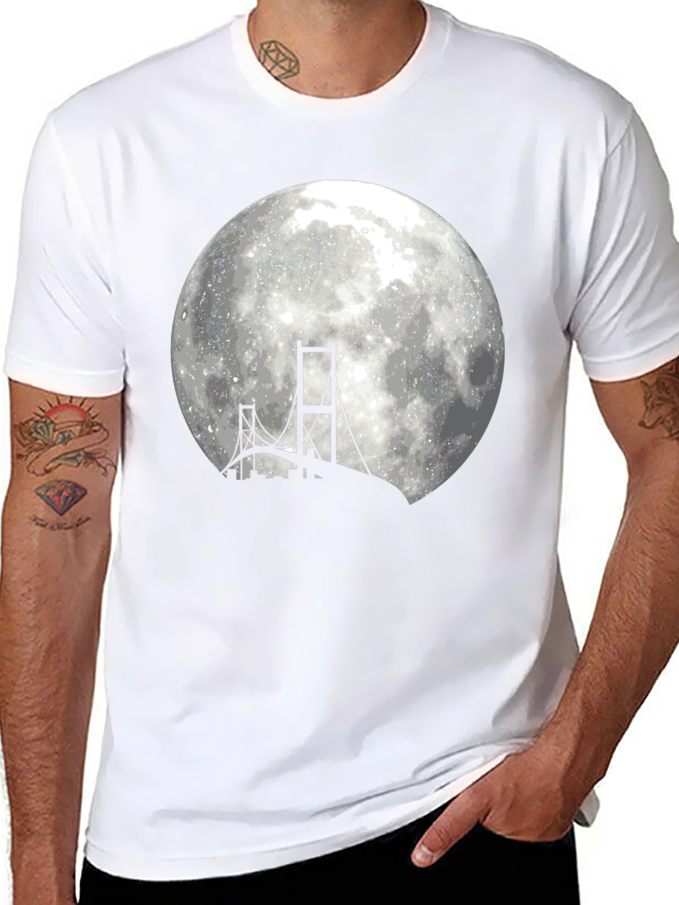 Moonlit Bridge Graphic T-Shirt