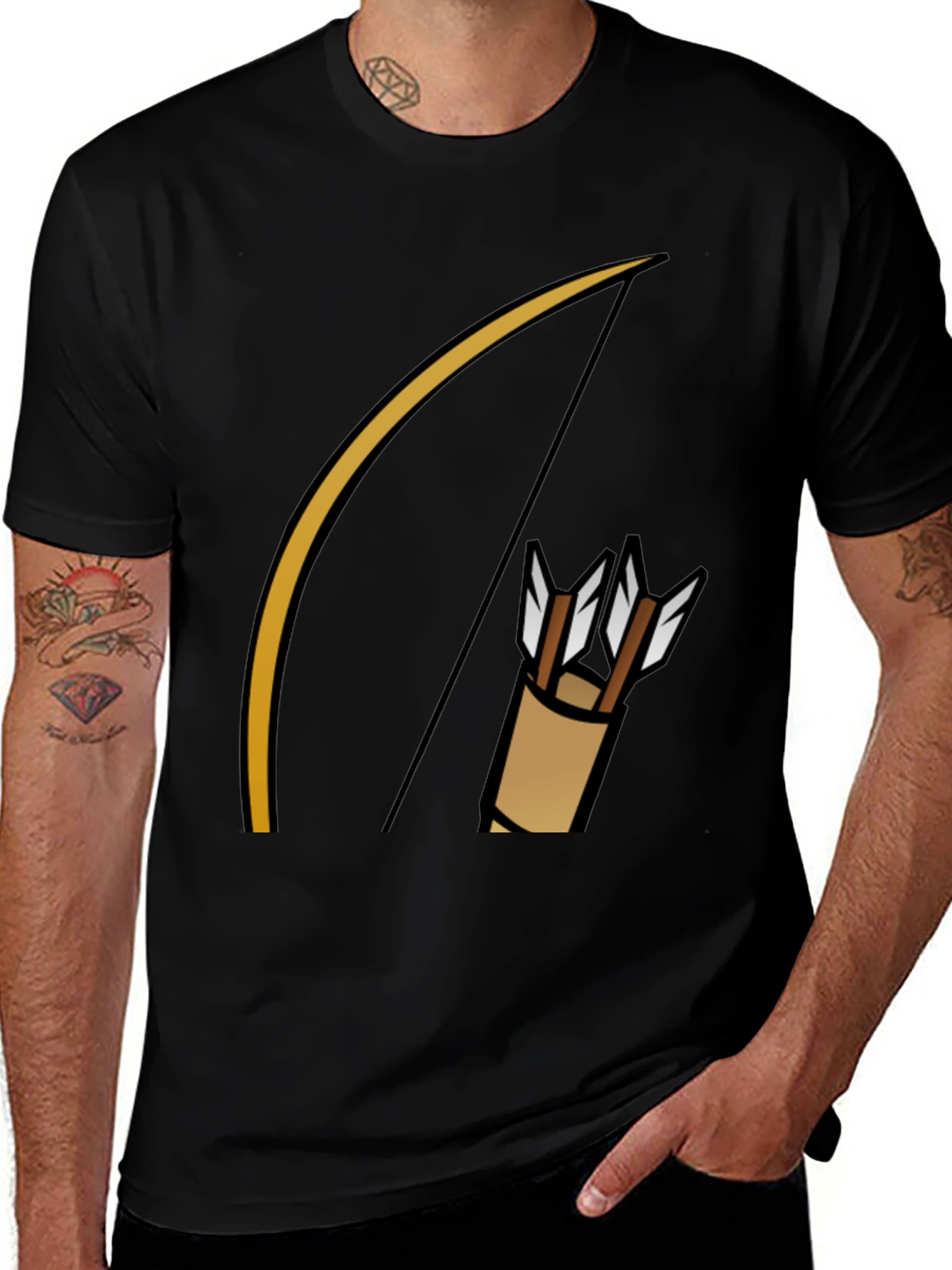 Archer Graphic T-Shirt - Black Cotton Tee