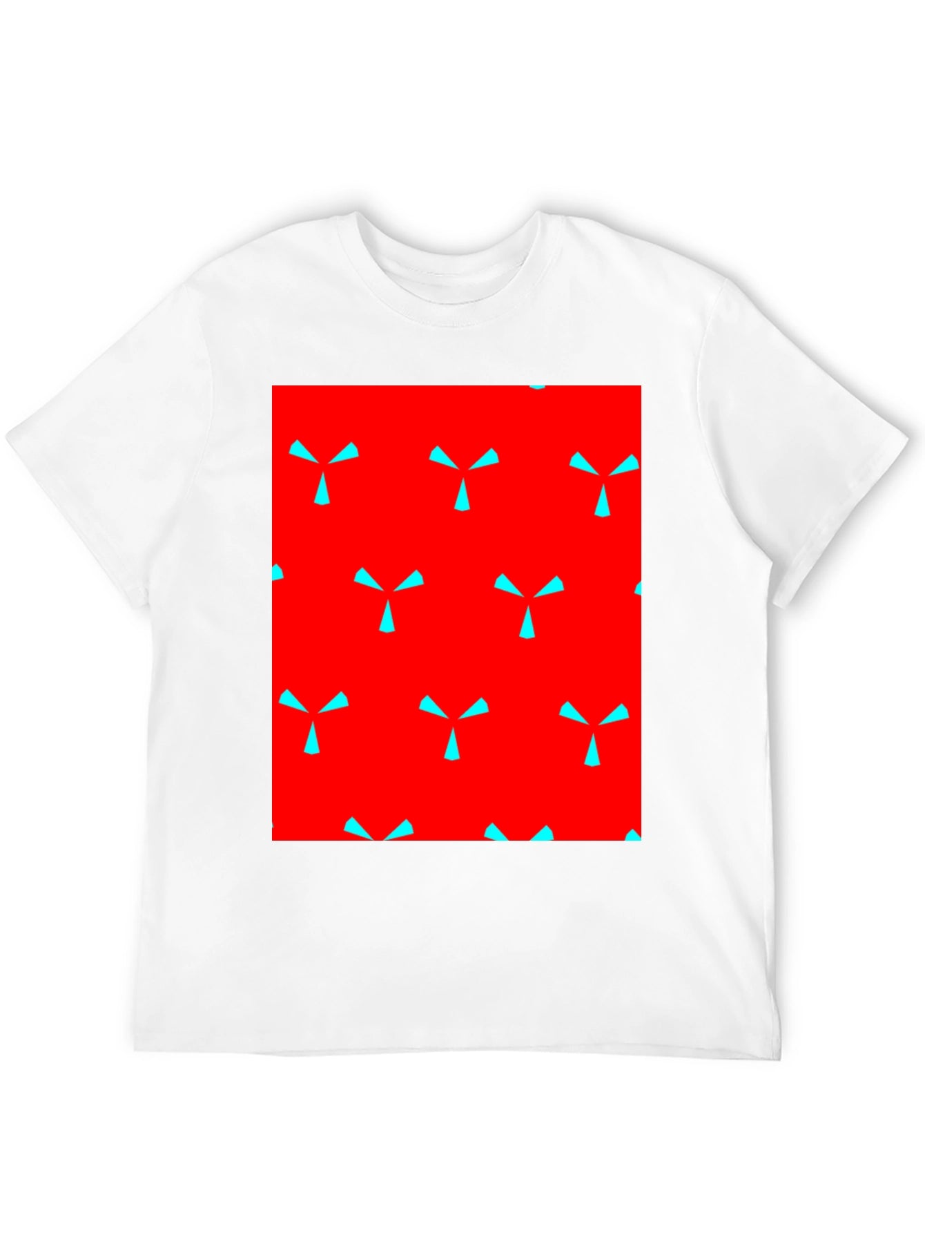 Bold Pattern Tee - Red & Blue Design