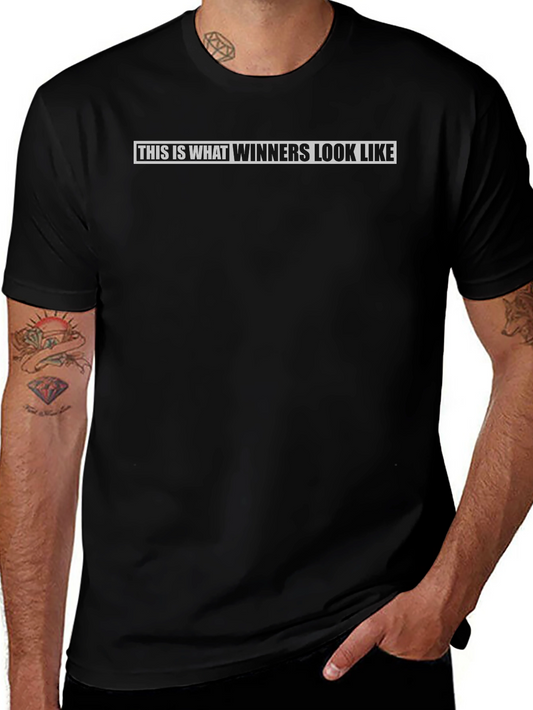 Winners Look T-Shirt - Black Crew Neck Tee