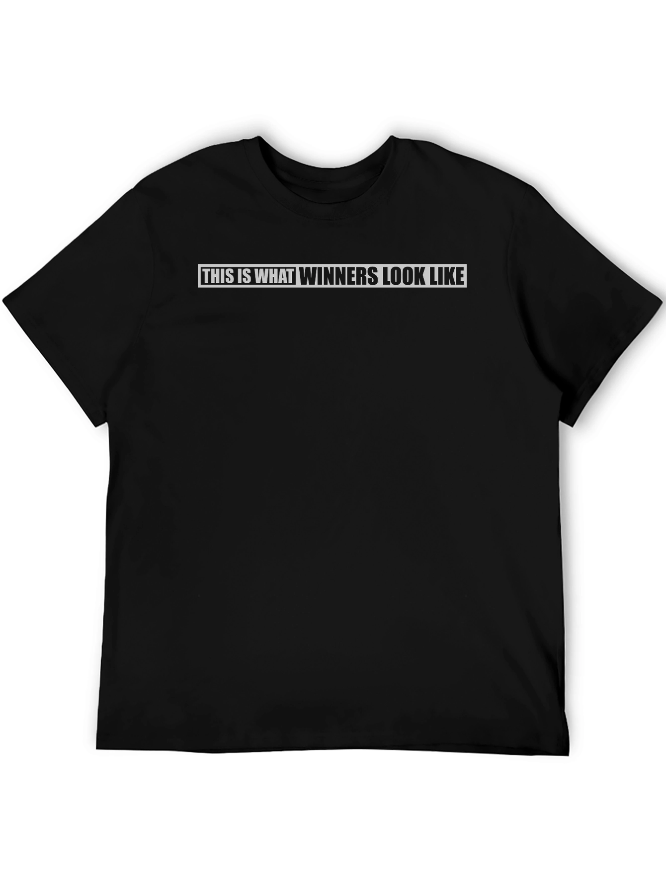 Winners Look T-Shirt - Black Crew Neck Tee