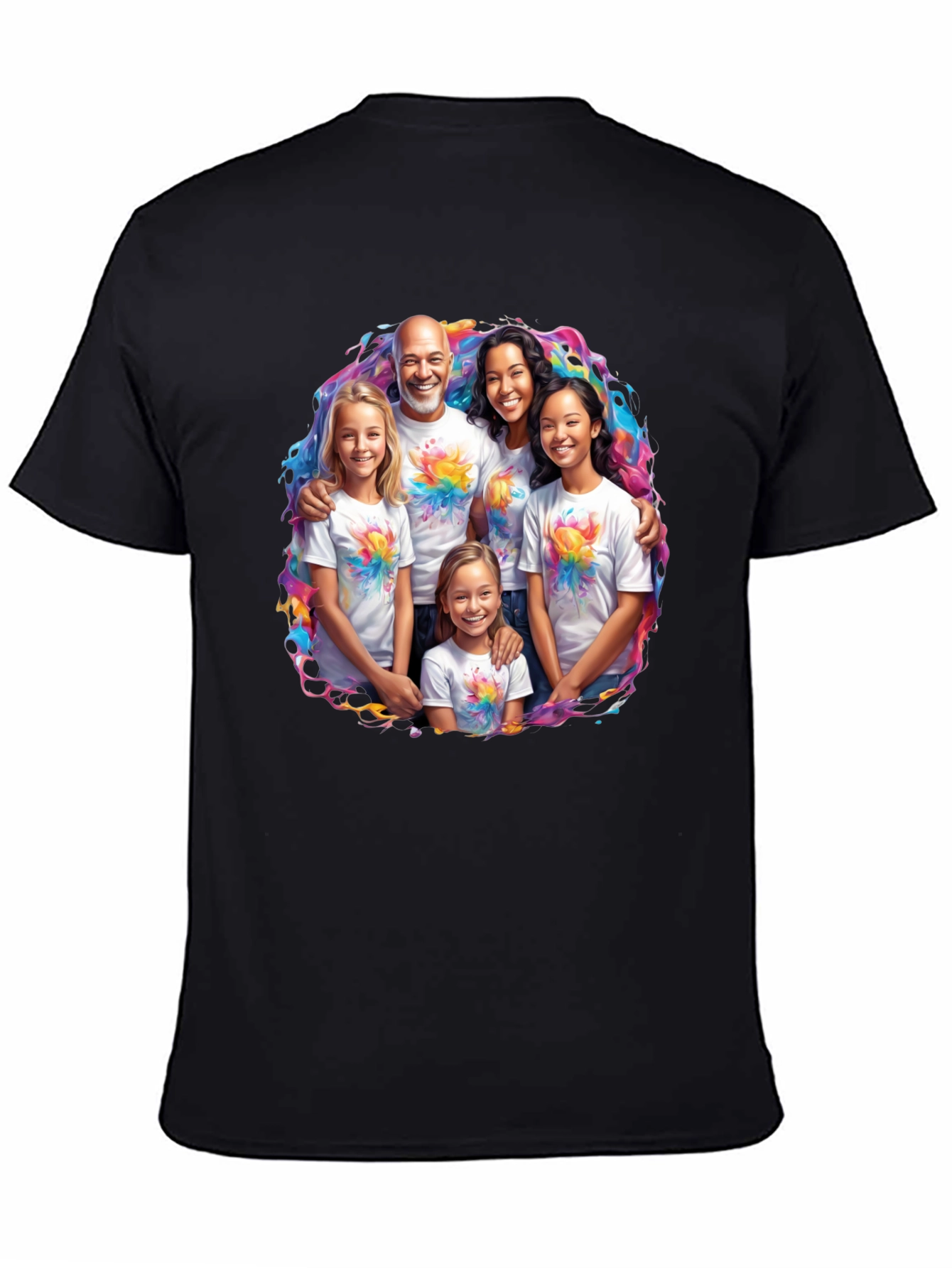 Family Portrait T-Shirt - Vibrant Design
