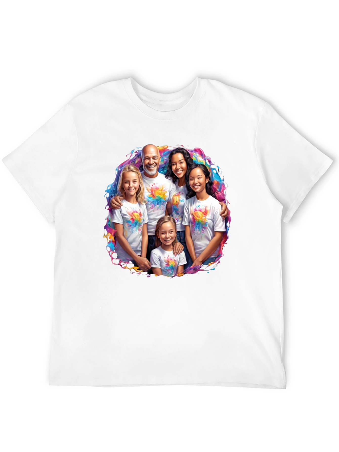 Family Portrait T-Shirt - Vibrant Design