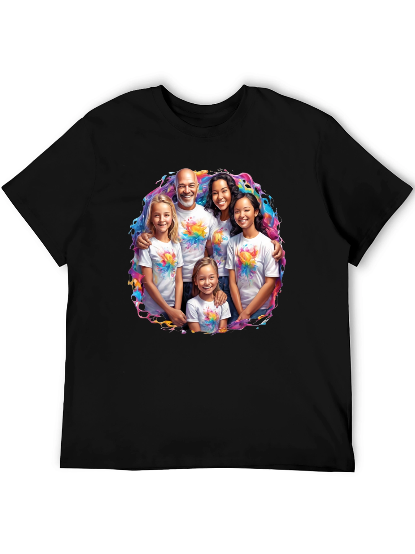 Family Portrait T-Shirt - Vibrant Design