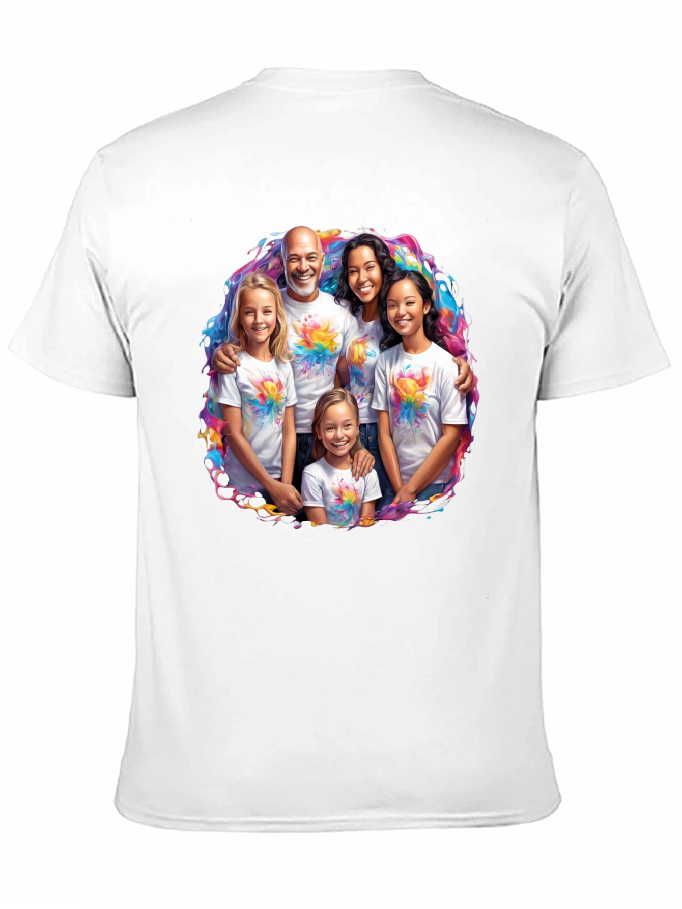 Family Portrait T-Shirt - Vibrant Design