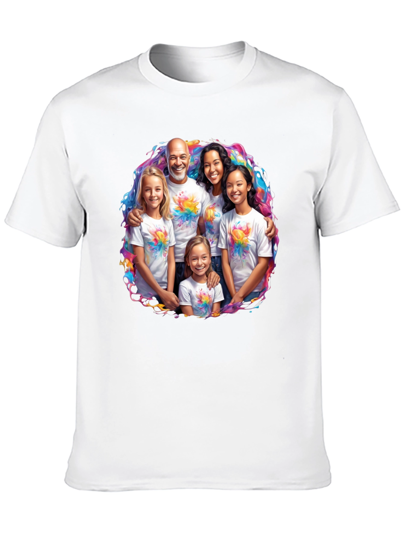 Family Portrait T-Shirt - Vibrant Design