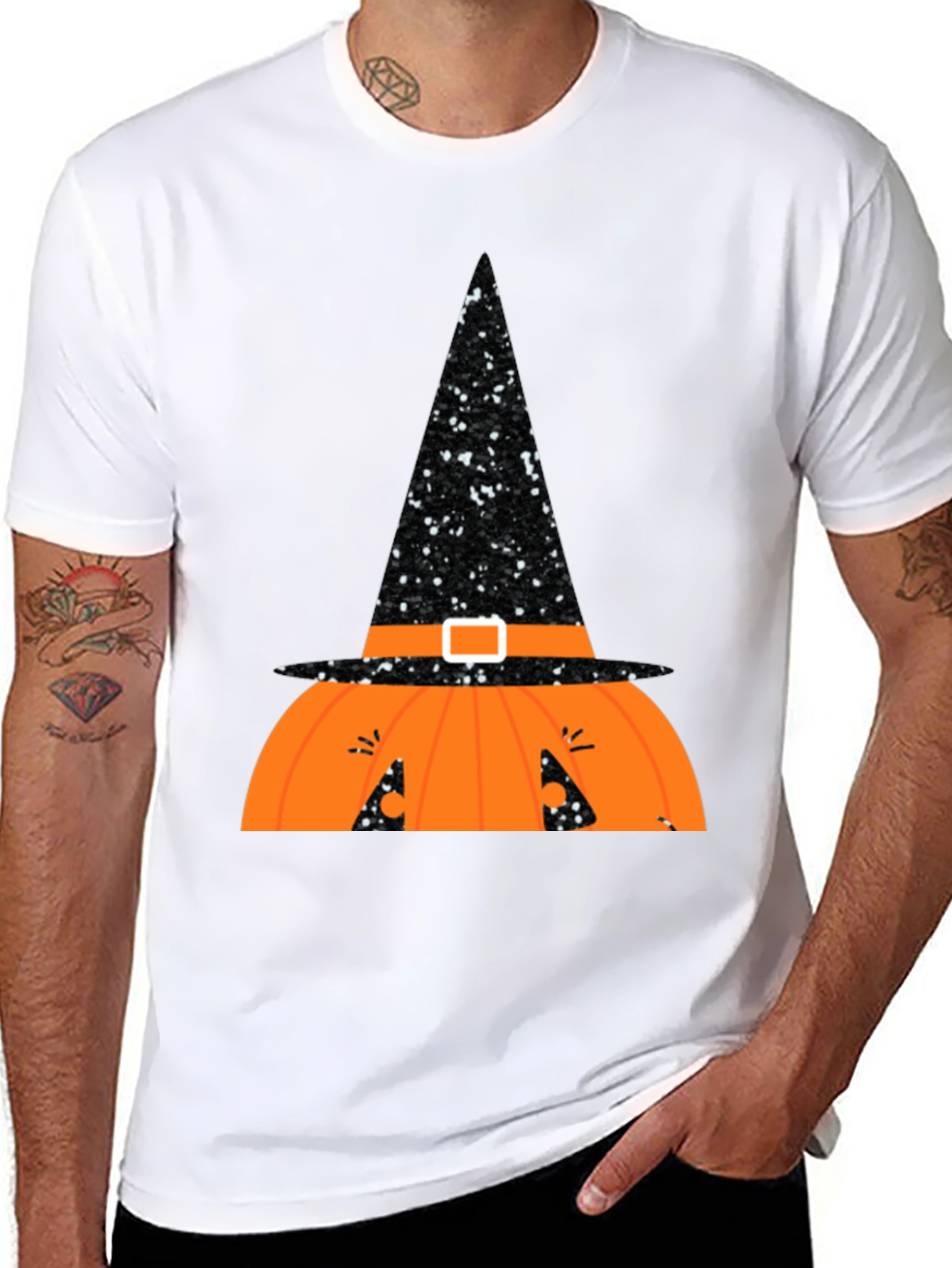 Halloween Pumpkin Witch Hat T-Shirt
