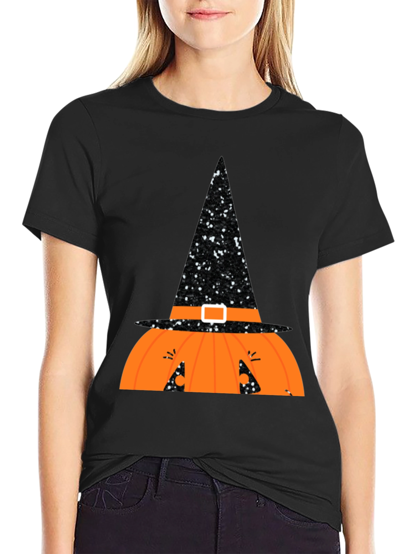 Halloween Pumpkin Witch Hat T-Shirt