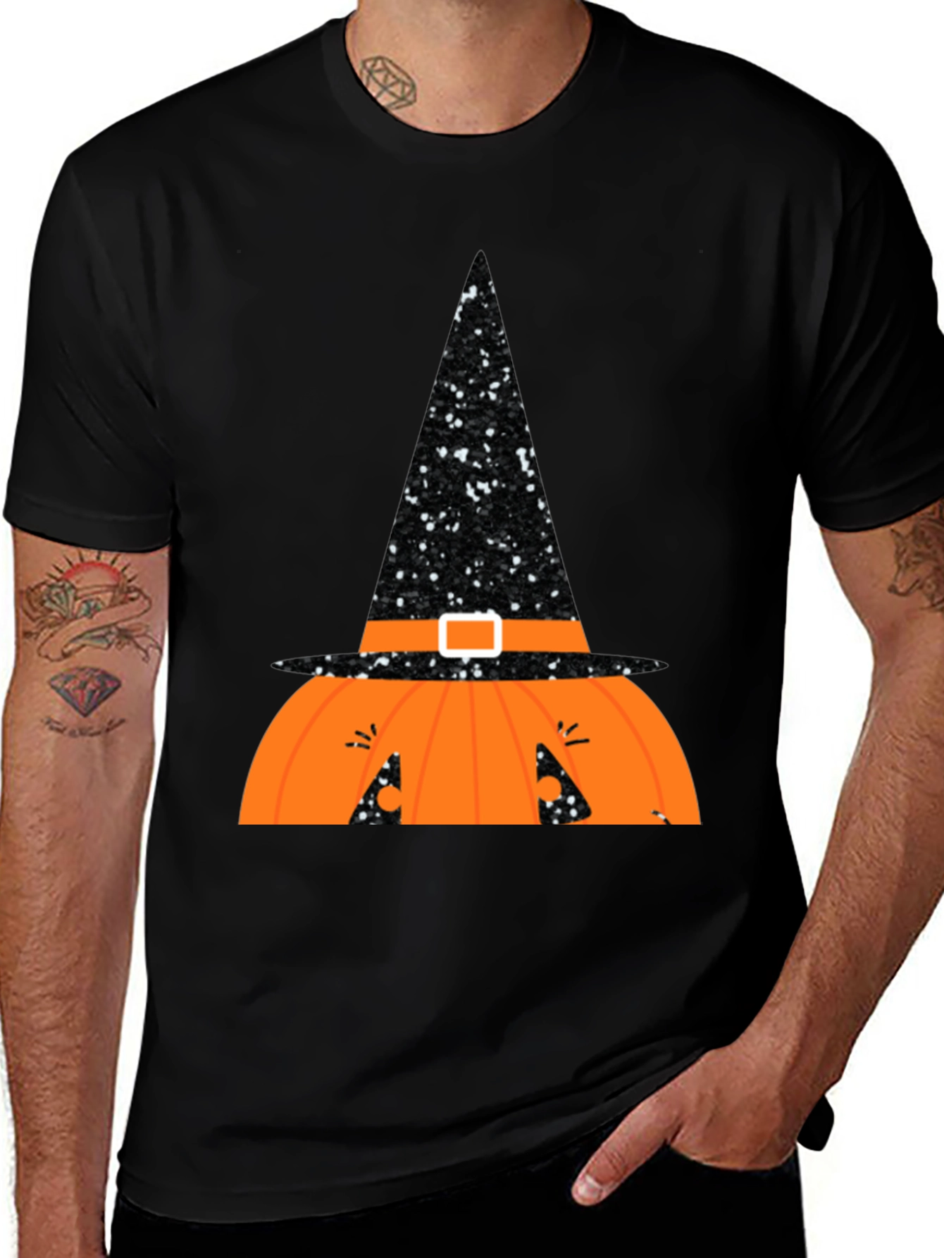 Halloween Pumpkin Witch Hat T-Shirt