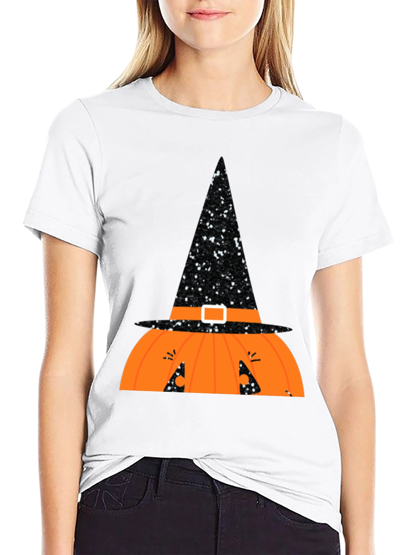Halloween Pumpkin Witch Hat T-Shirt