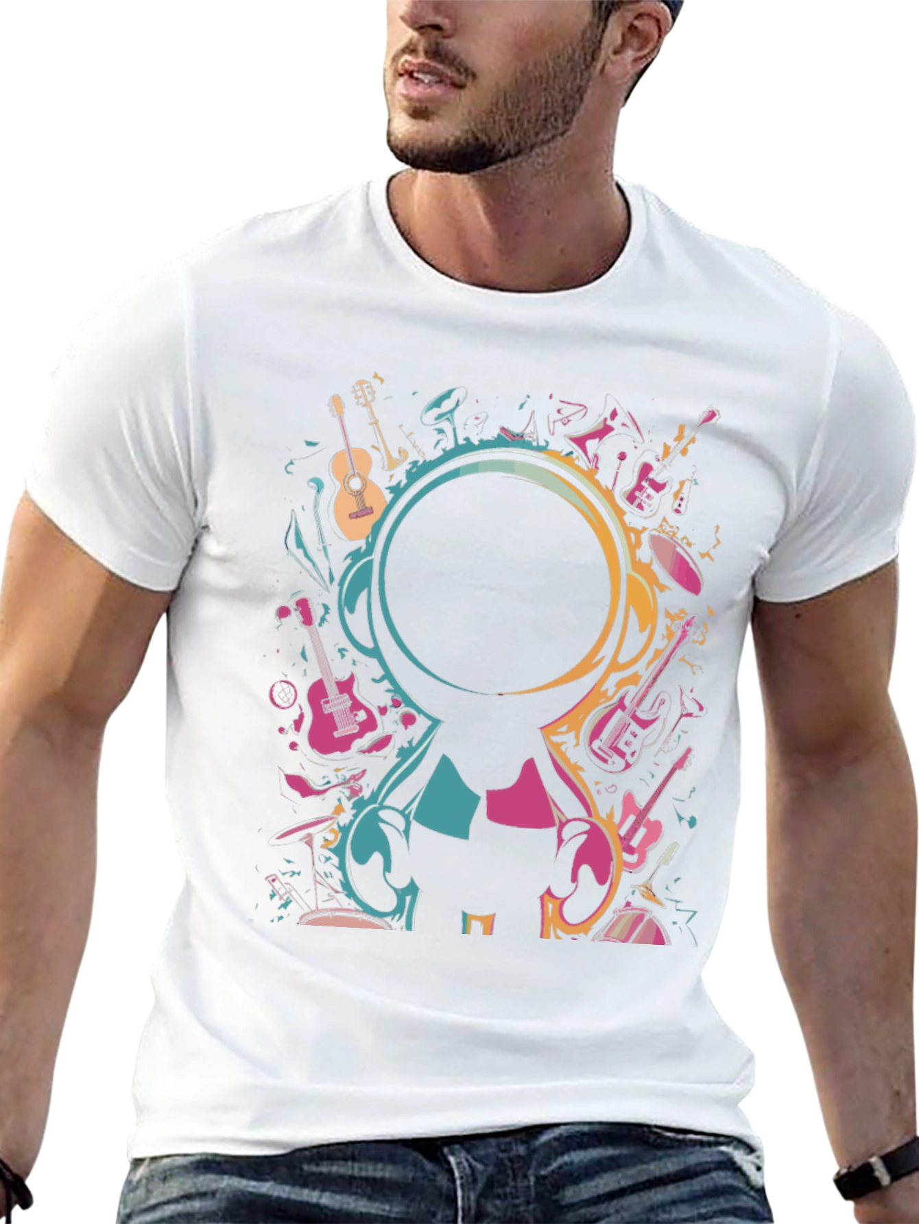 Music Lovers Black Graphic T-Shirt