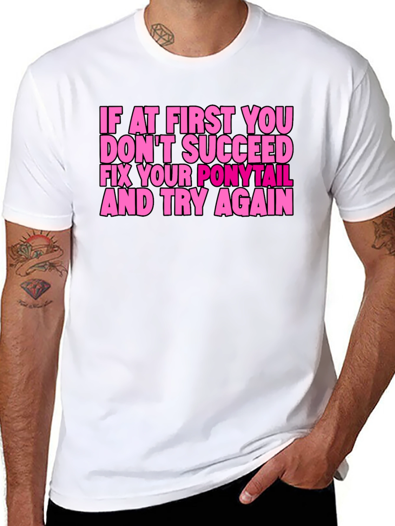 Funny Ponytail Fix T-Shirt - Black