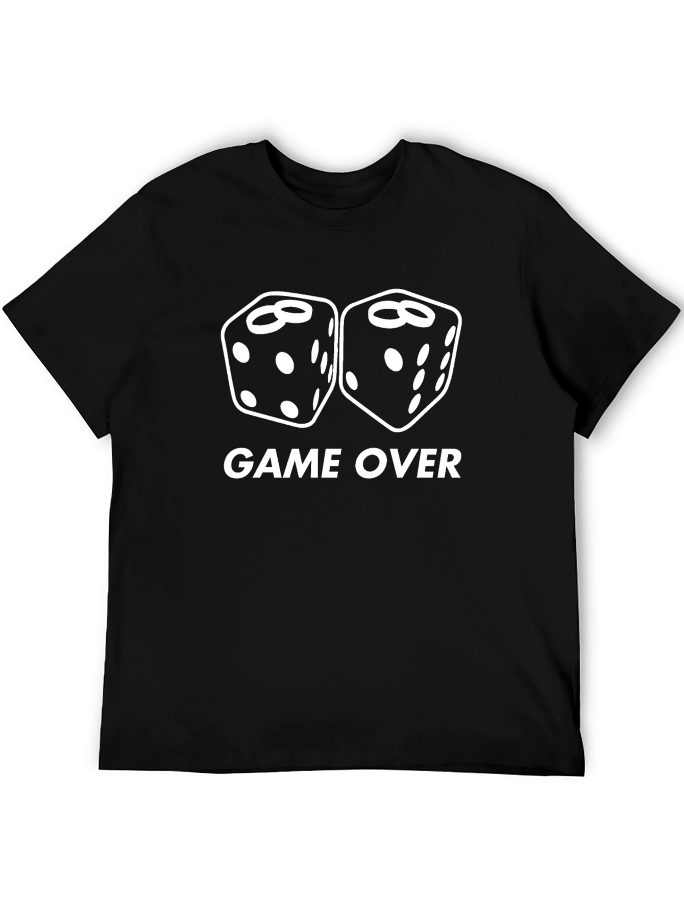 Game Over Dice Graphic T-Shirt - Casual Wear