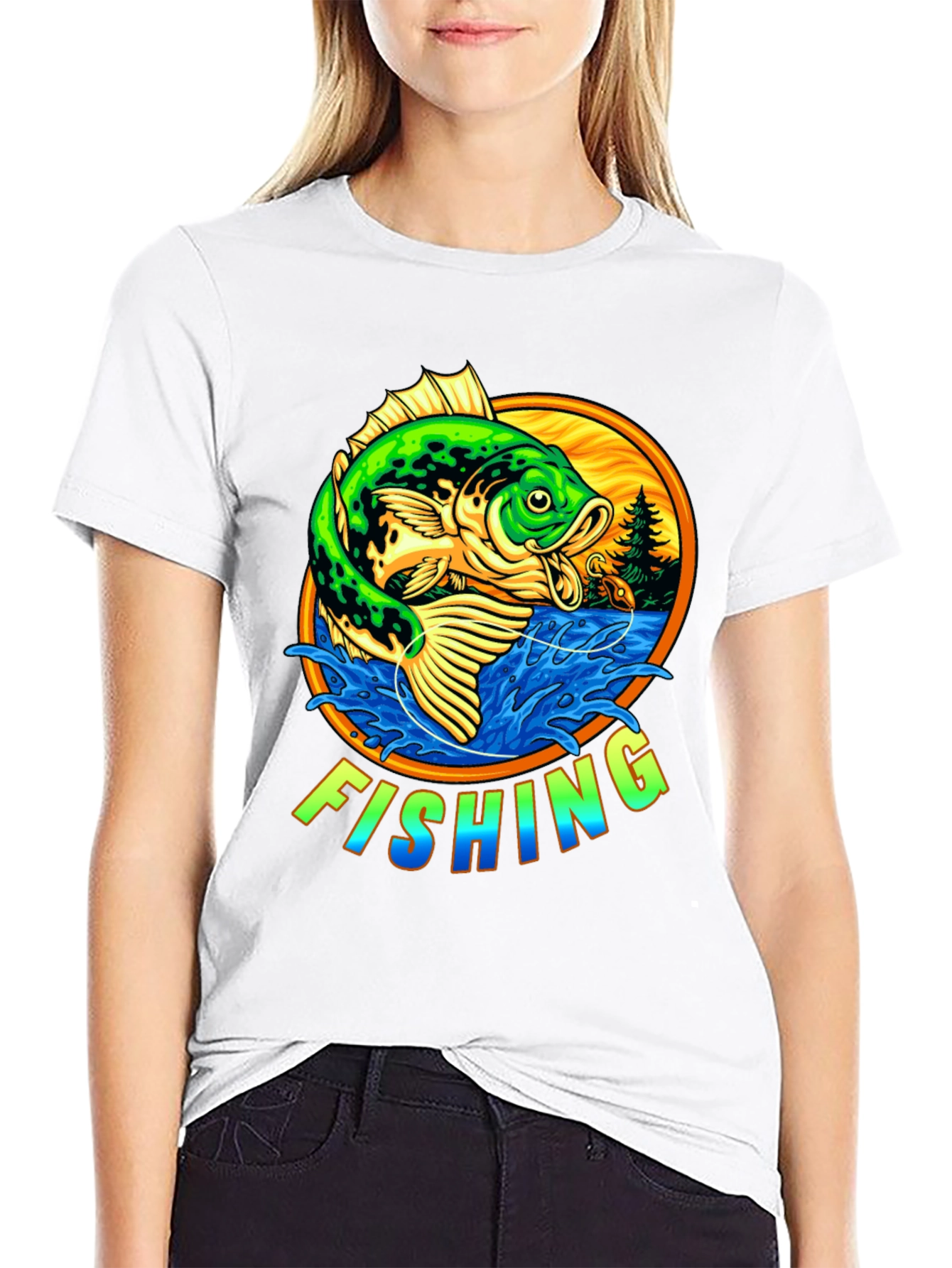 Fishing Graphic Tee - Bass Fish Design