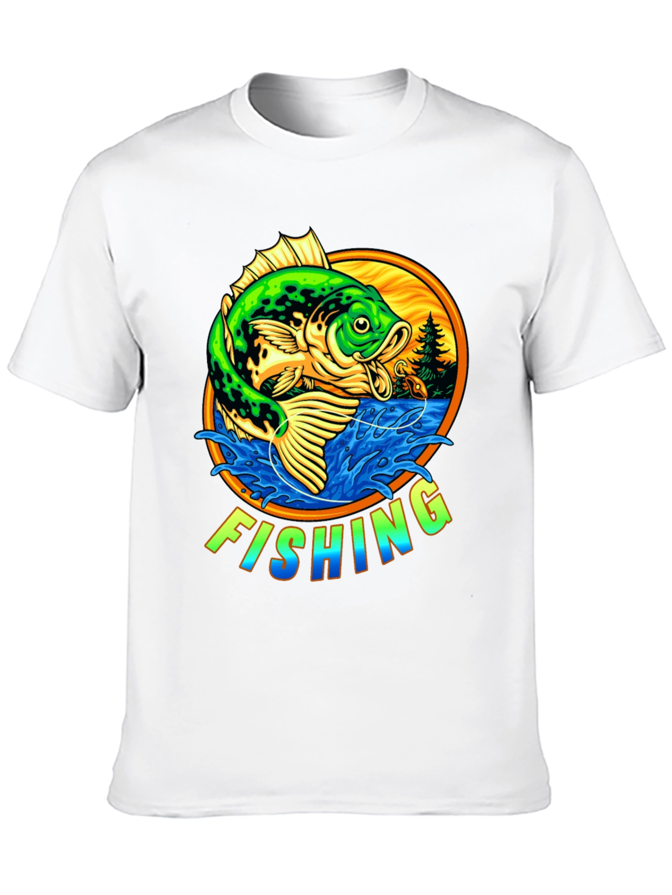 Fishing Graphic Tee - Bass Fish Design