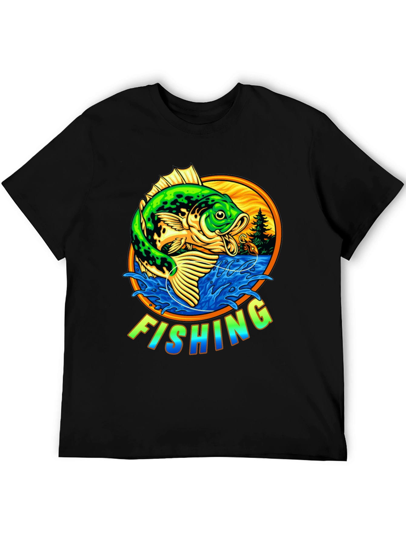 Fishing Graphic Tee - Bass Fish Design