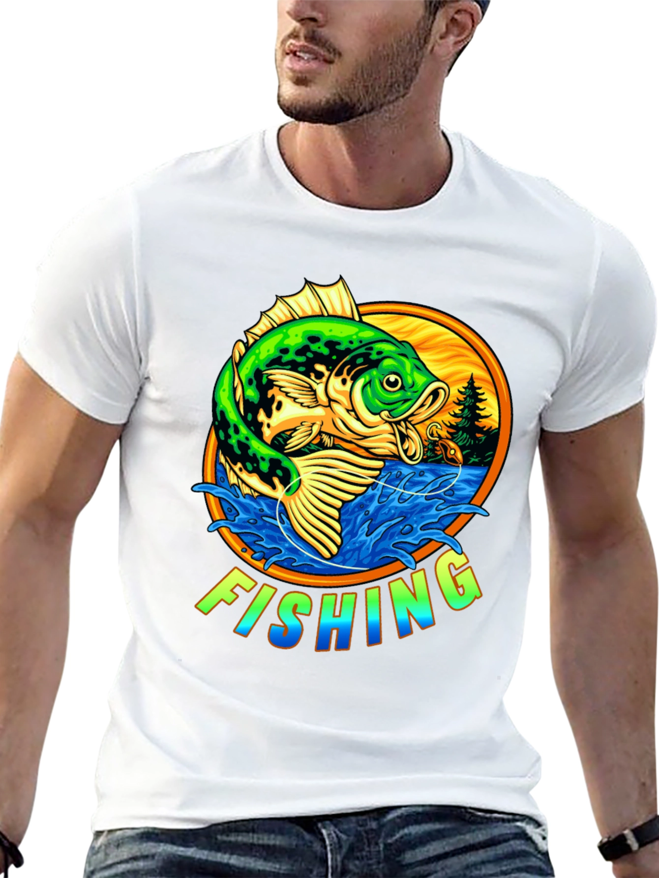 Fishing Graphic Tee - Bass Fish Design