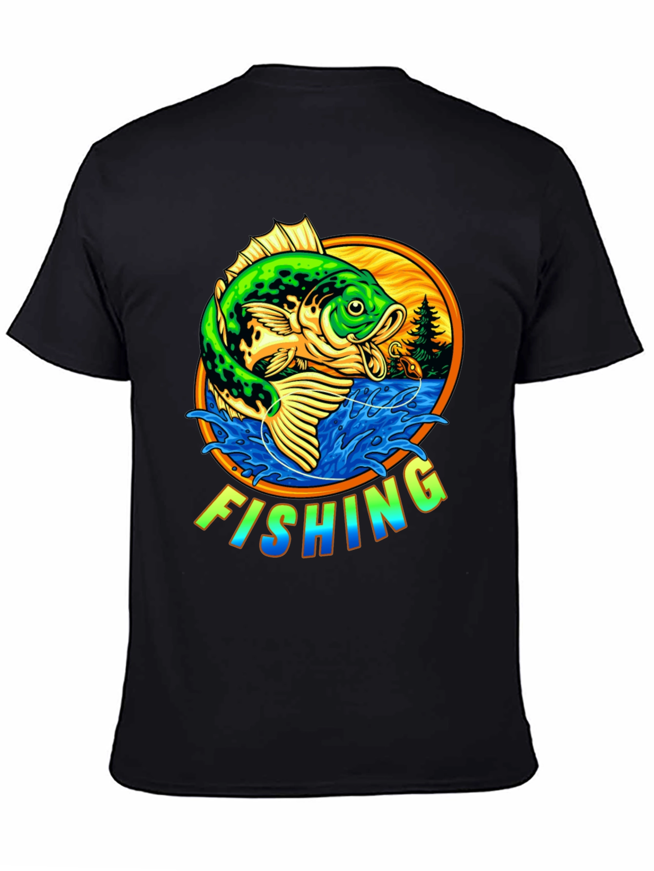 Fishing Graphic Tee - Bass Fish Design