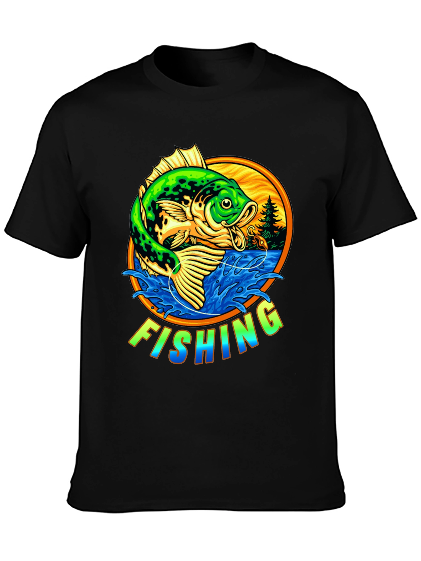 Fishing Graphic Tee - Bass Fish Design