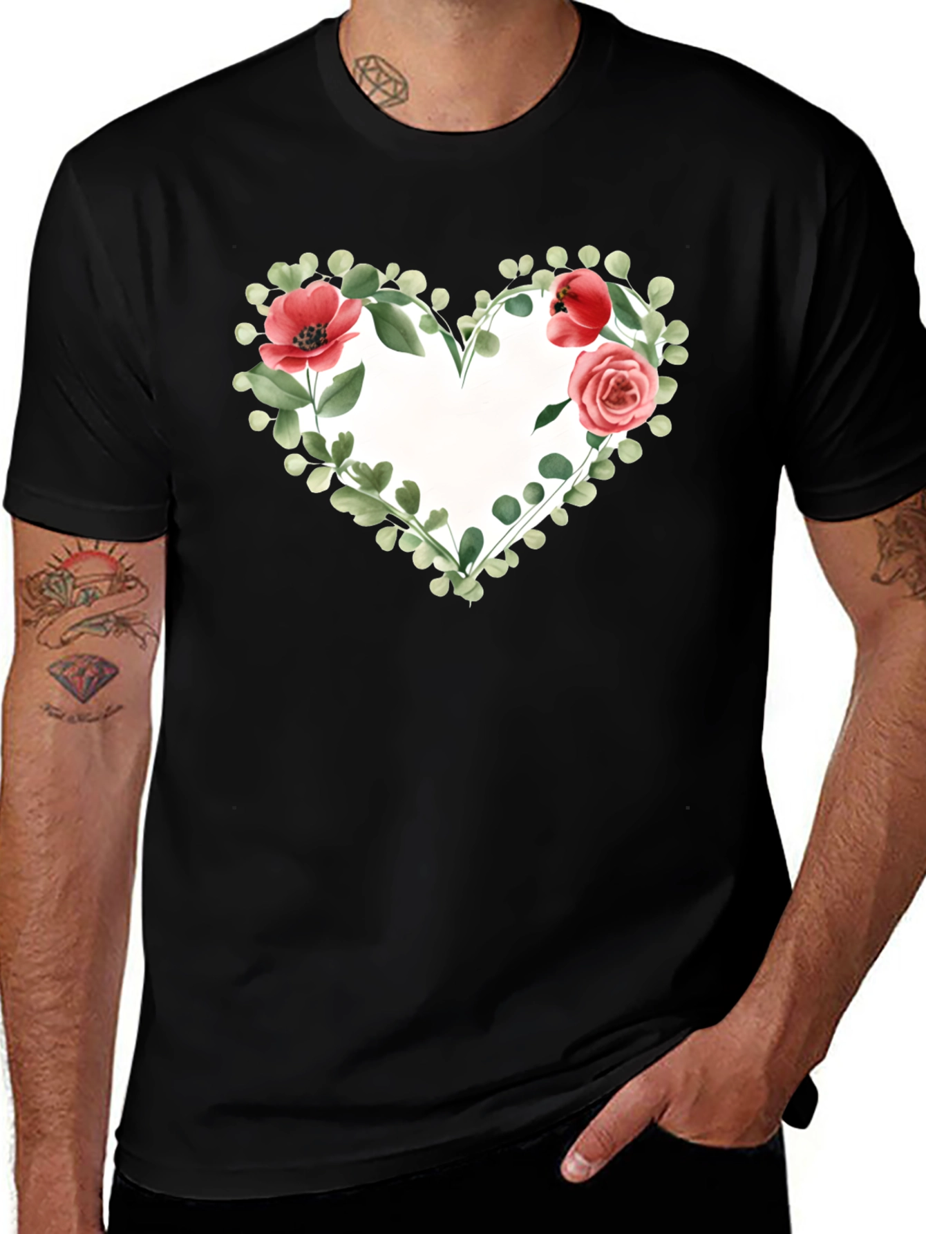Floral Heart Graphic T-Shirt