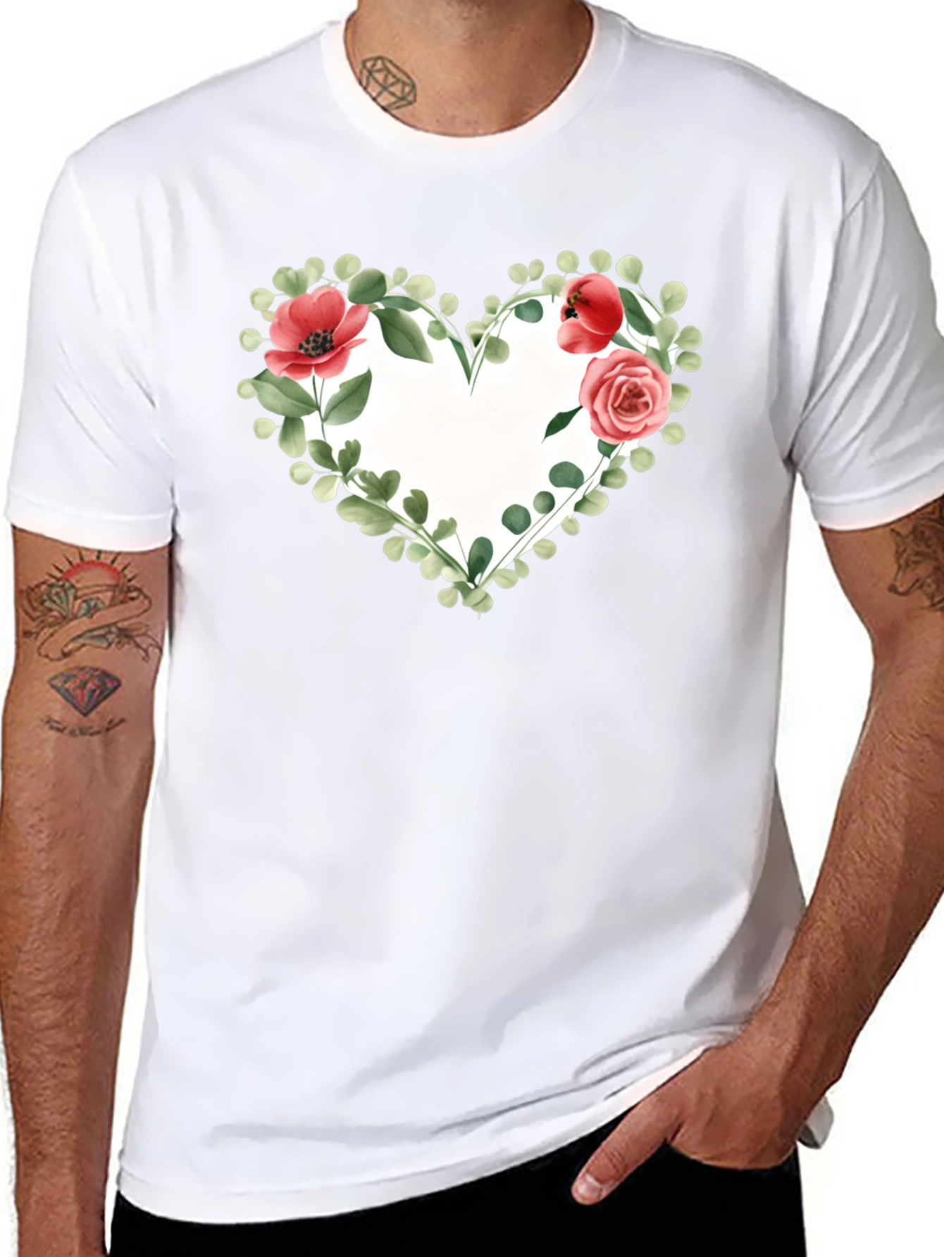 Floral Heart Graphic T-Shirt