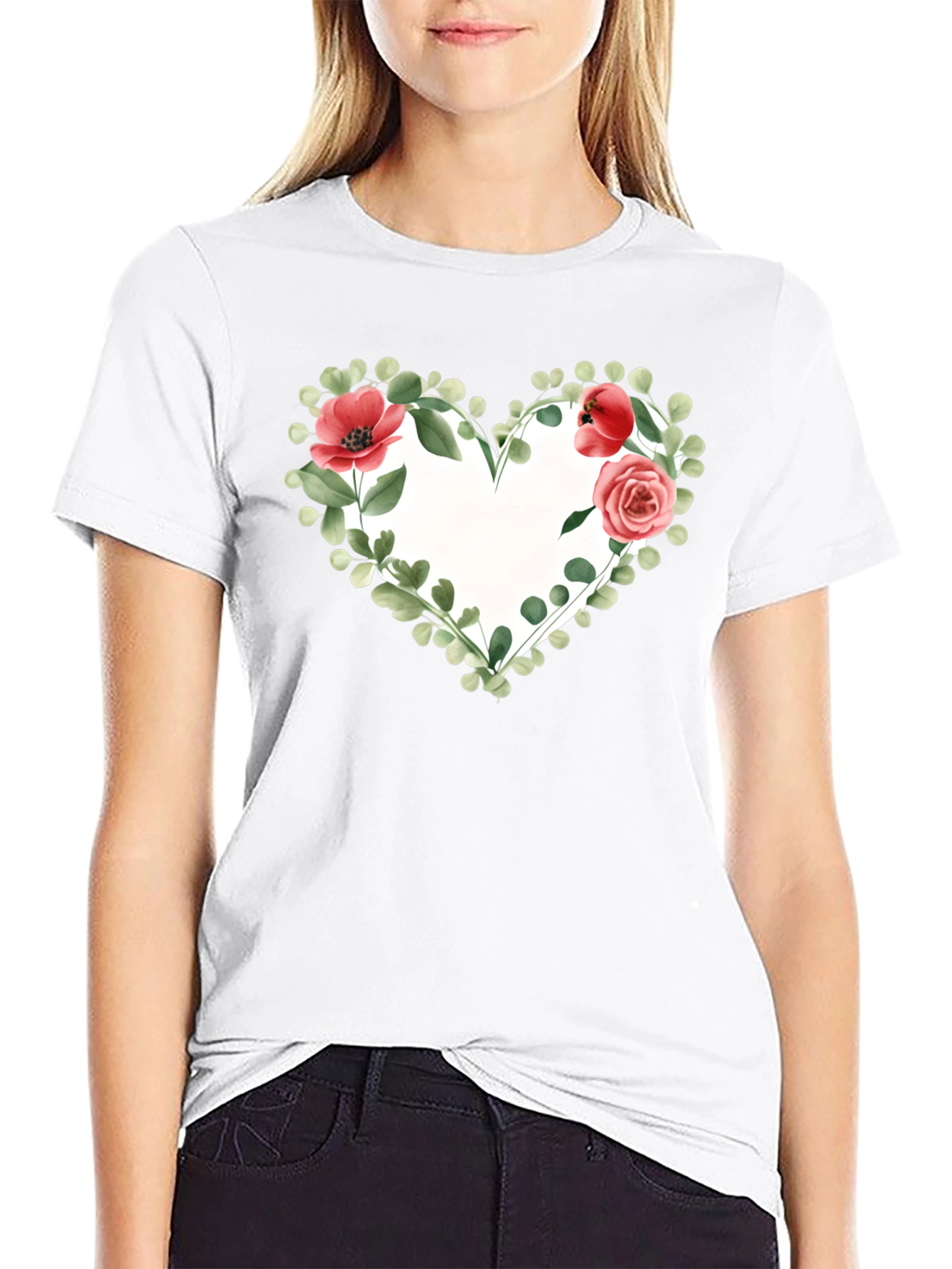Floral Heart Graphic T-Shirt