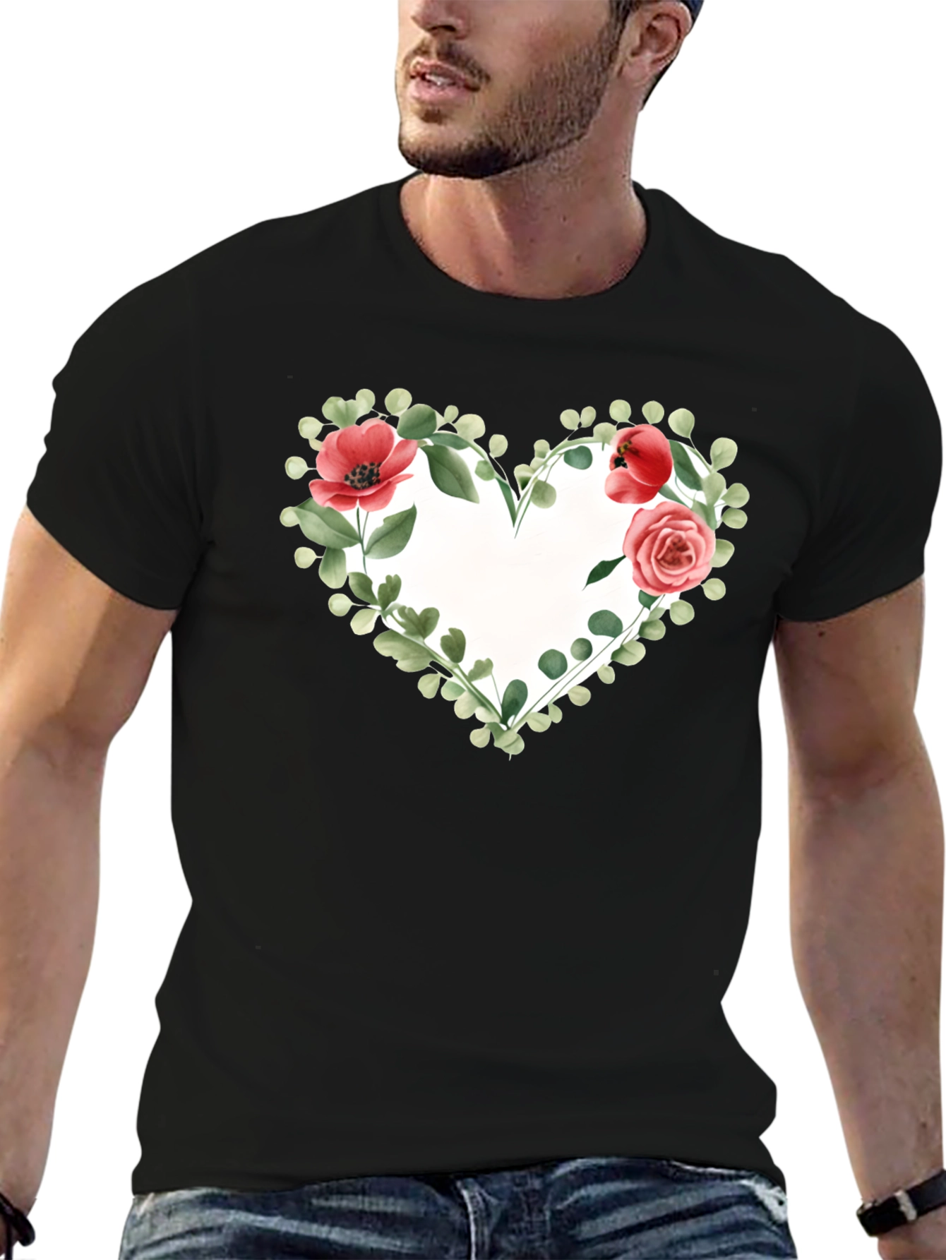 Floral Heart Graphic T-Shirt