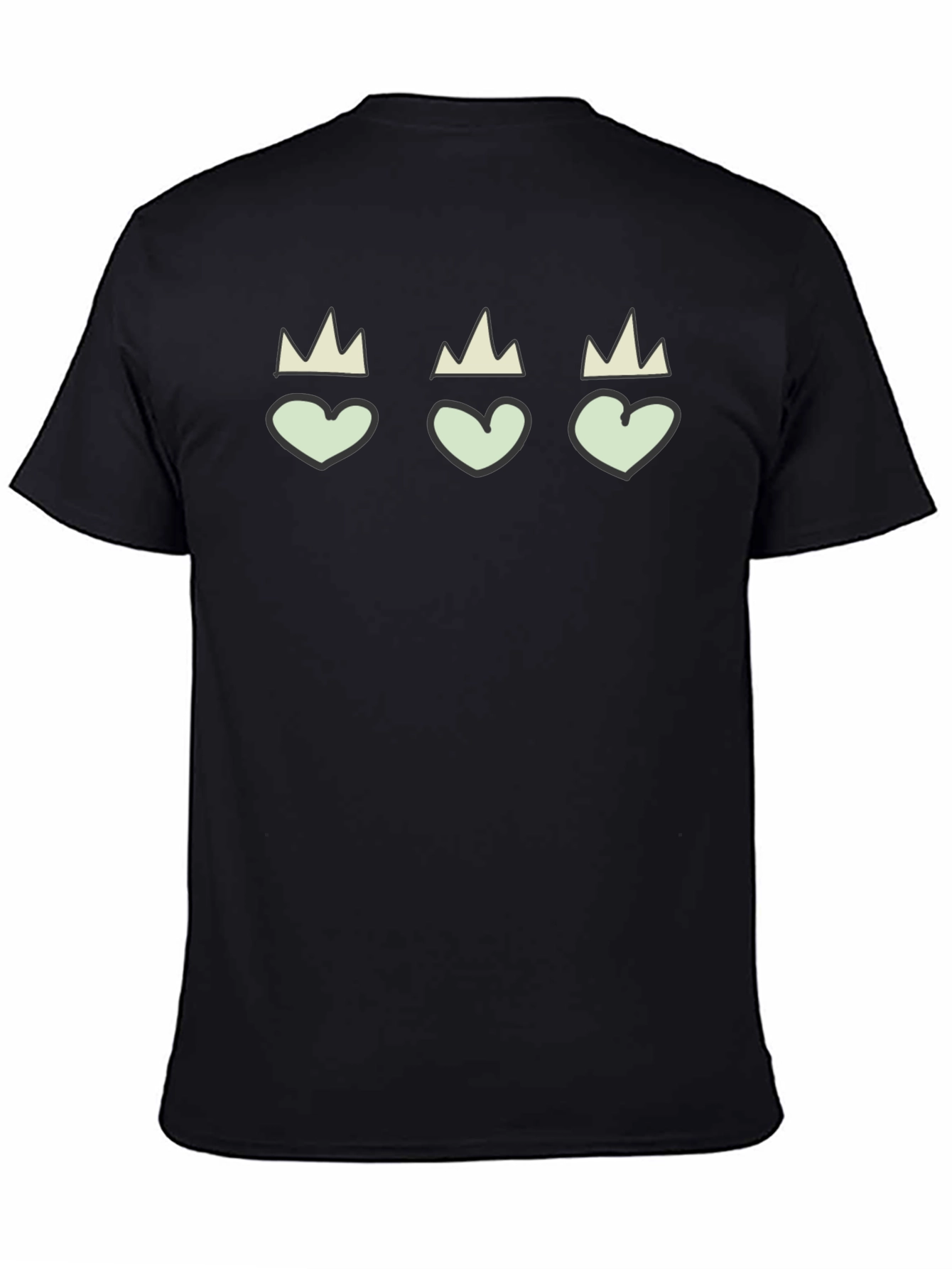 Hearts with Crowns Black Graphic Tee