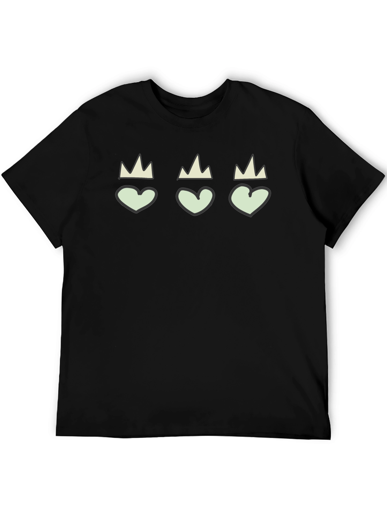 Hearts with Crowns Black Graphic Tee