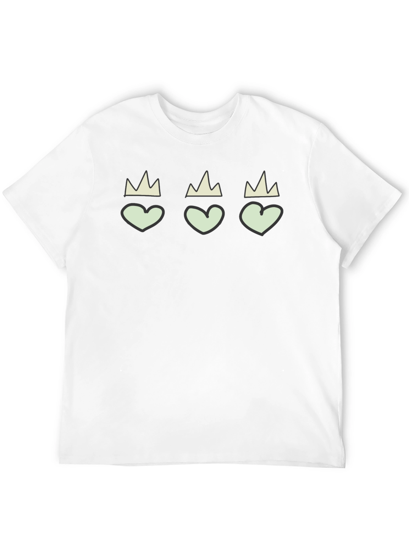 Hearts with Crowns Black Graphic Tee