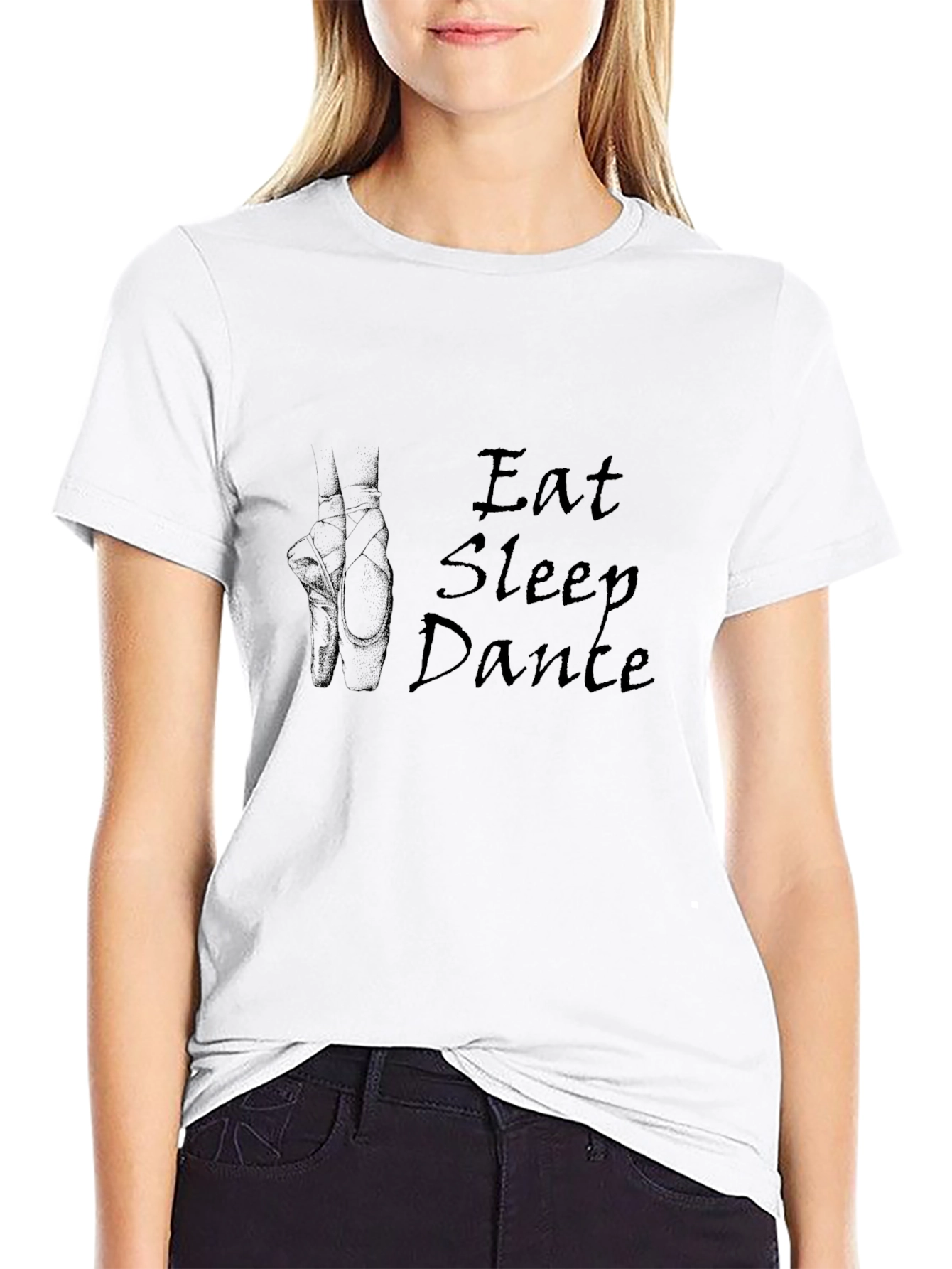 Eat Sleep Dance T-Shirt - Ballet Pointe Shoes