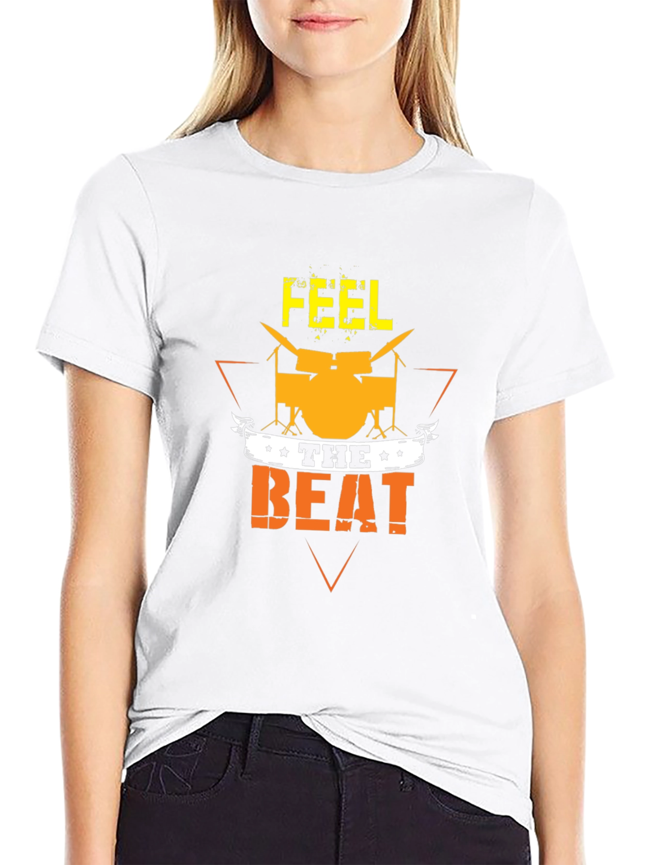 Feel the Beat Graphic T-Shirt - Drummer Tee