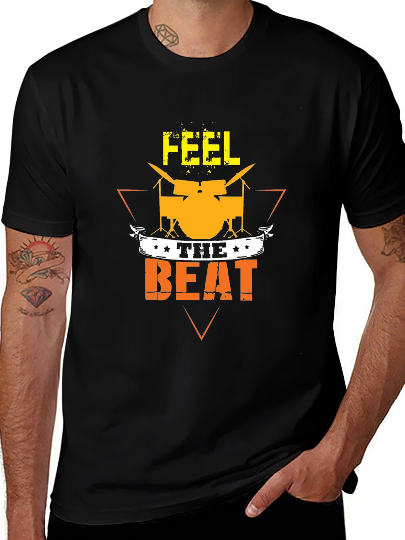 Feel the Beat Graphic T-Shirt - Drummer Tee