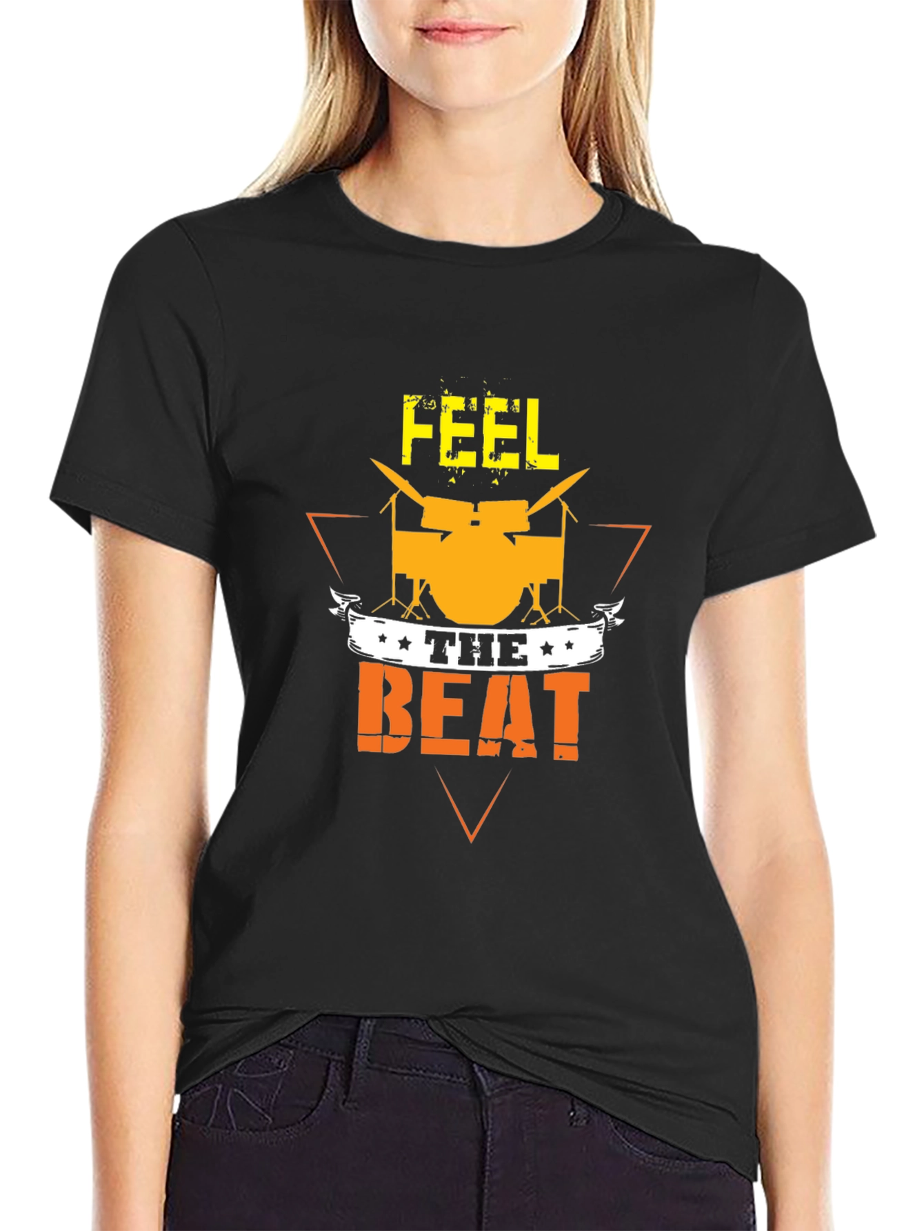 Feel the Beat Graphic T-Shirt - Drummer Tee