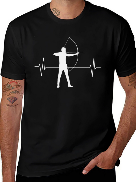 Archer Heartbeat Graphic Tee - Black Cotton T-Shirt
