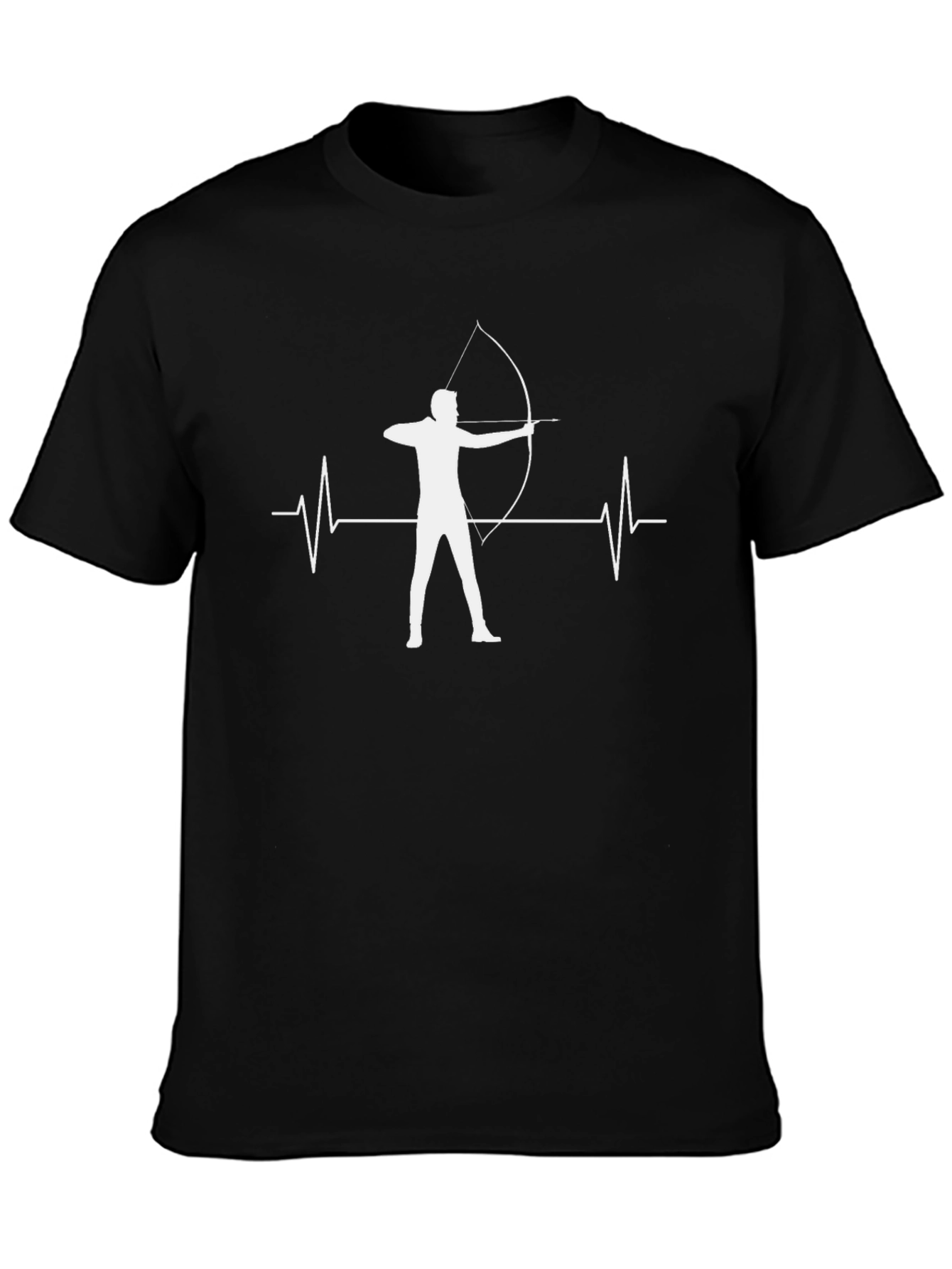 Archer Heartbeat Graphic Tee - Black Cotton T-Shirt