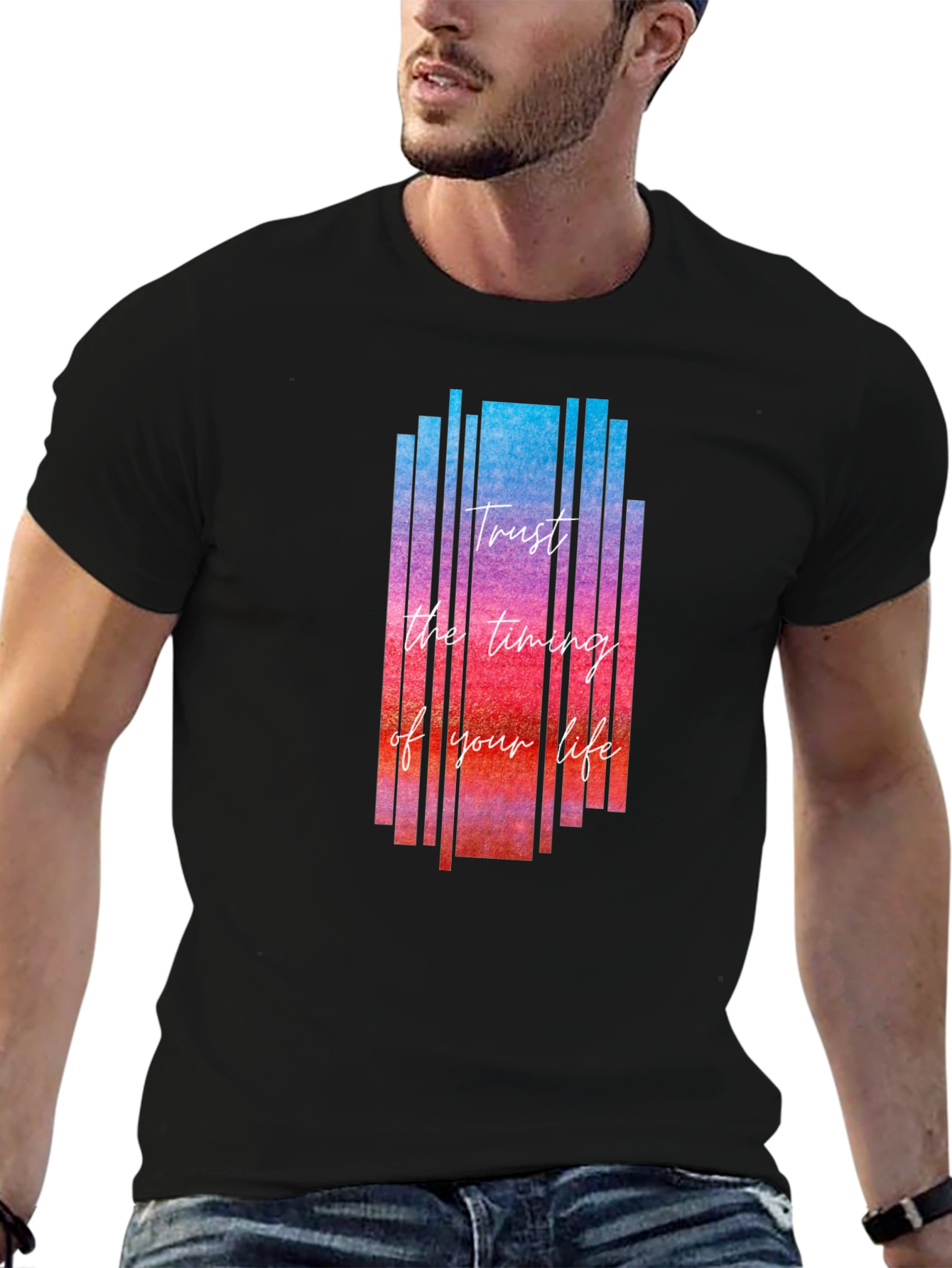 Trust the Timing of Your Life Black Tee