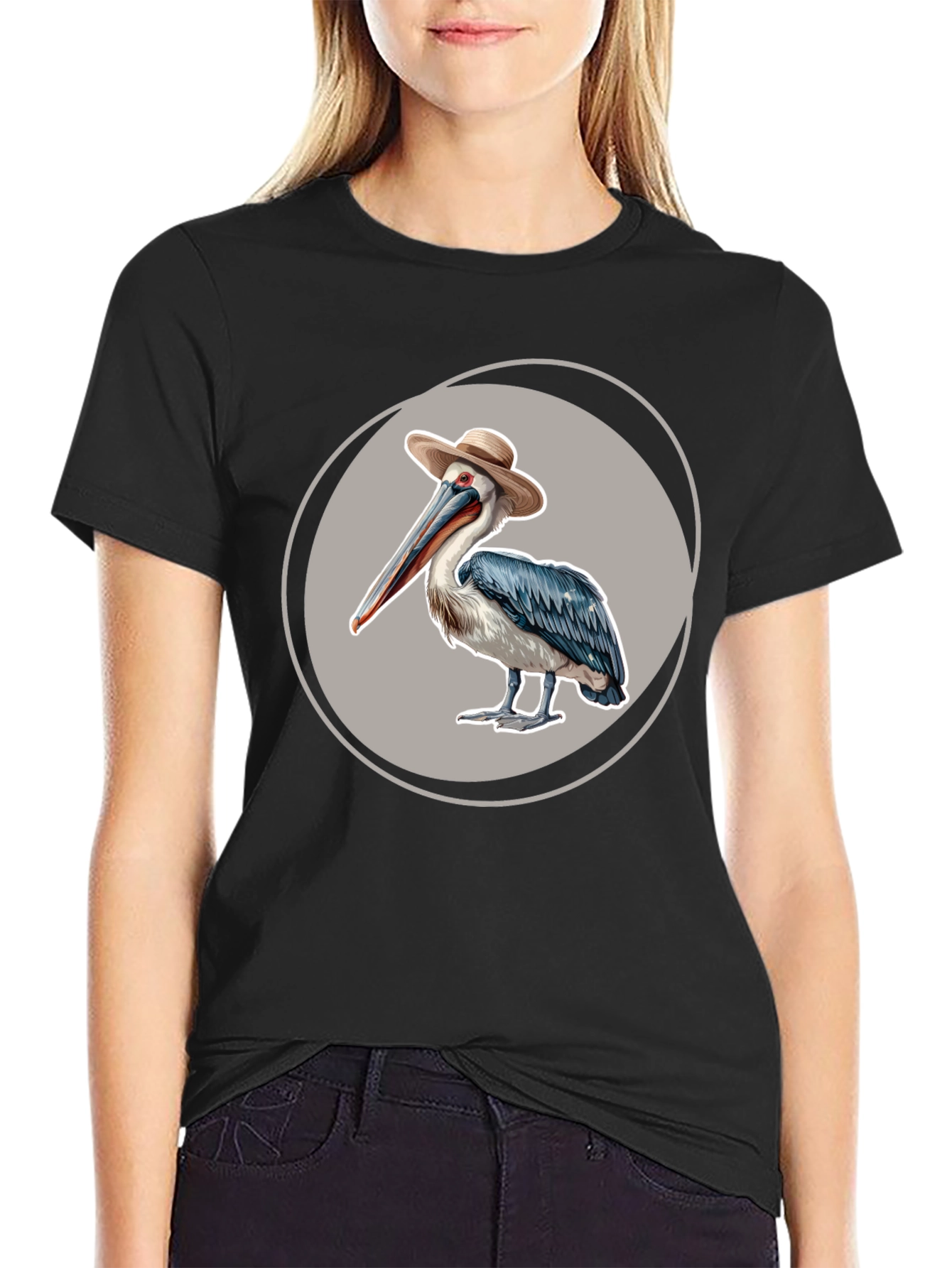 Pelican in a Hat Graphic T-Shirt