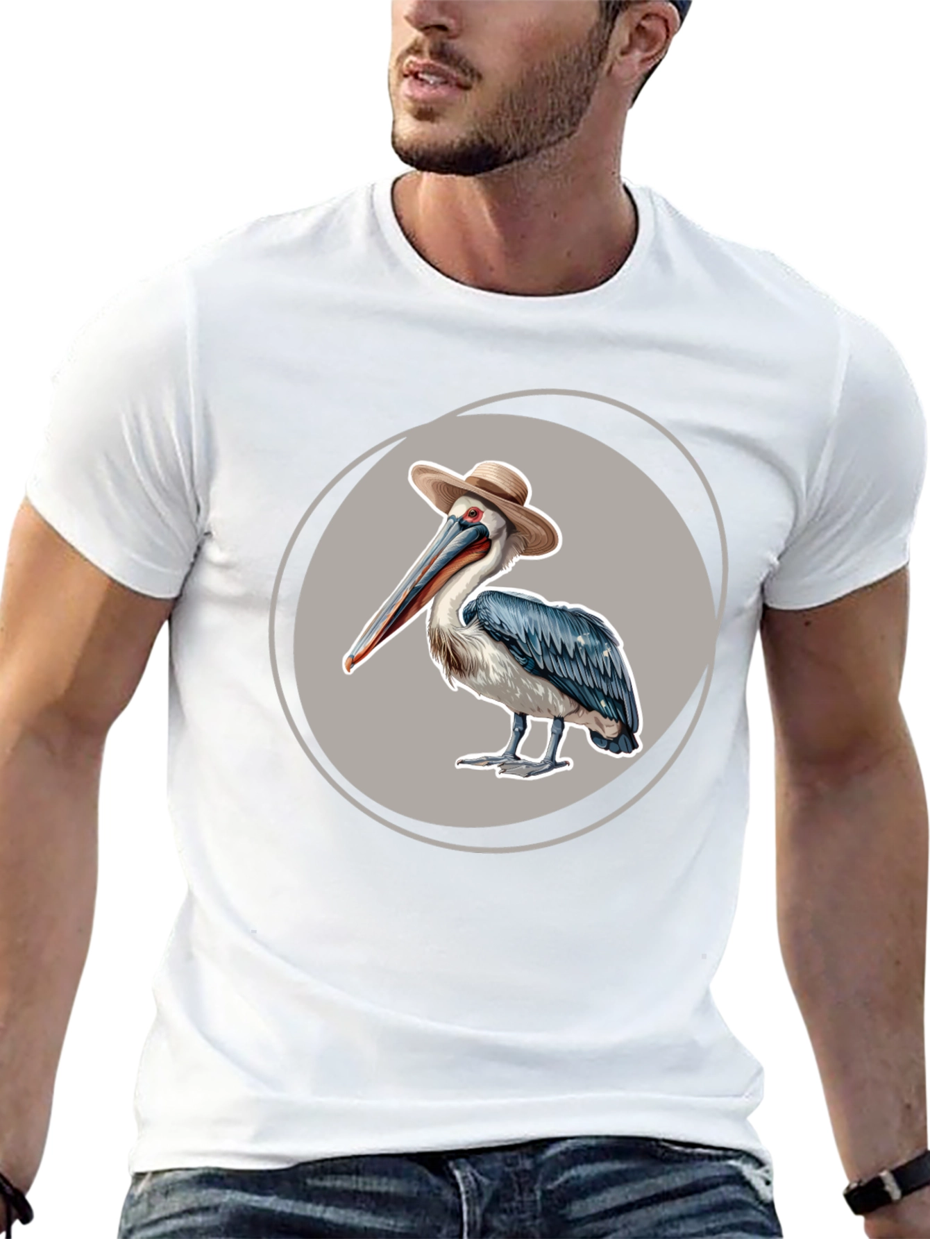 Pelican in a Hat Graphic T-Shirt