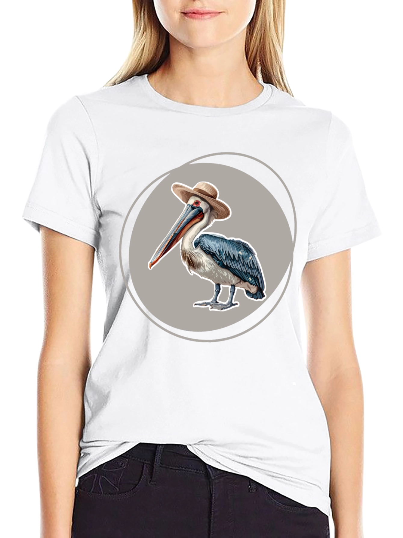 Pelican in a Hat Graphic T-Shirt