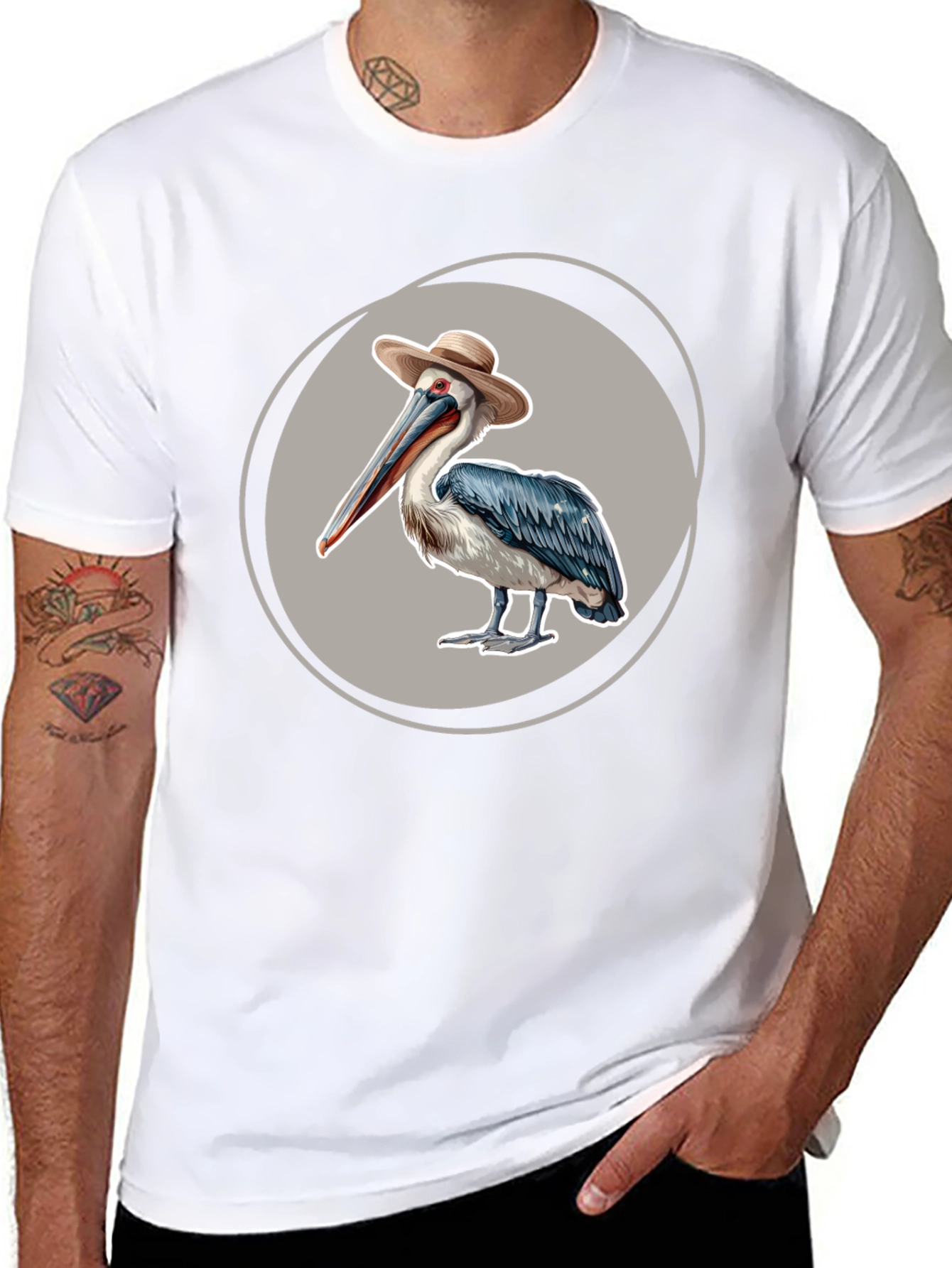 Pelican in a Hat Graphic T-Shirt