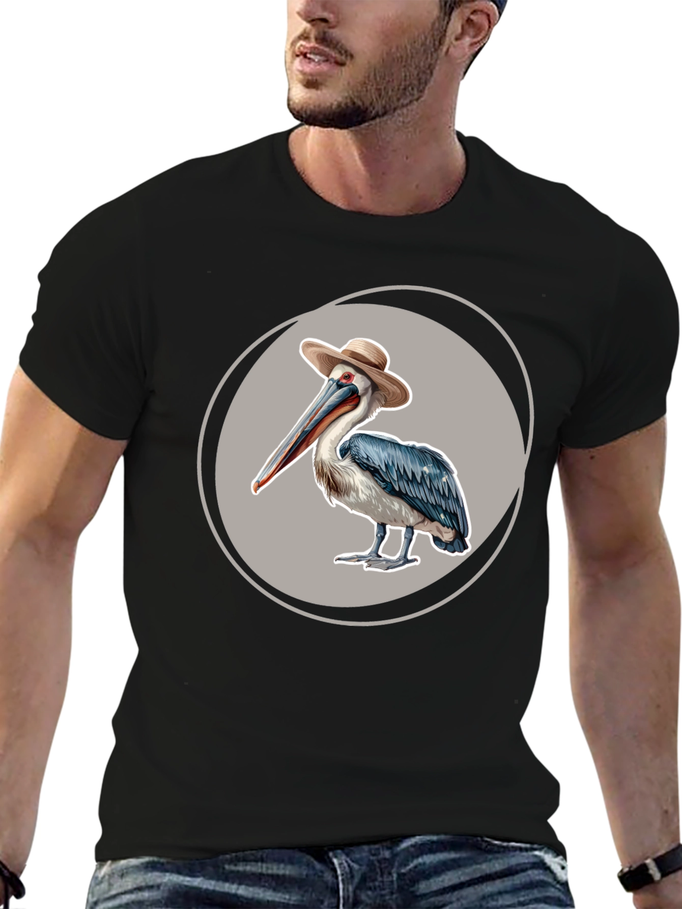 Pelican in a Hat Graphic T-Shirt