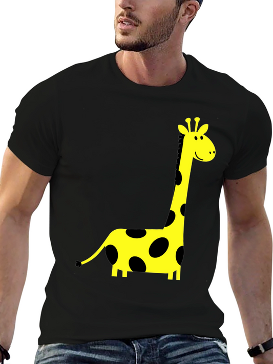 Black T-Shirt with Giraffe Print