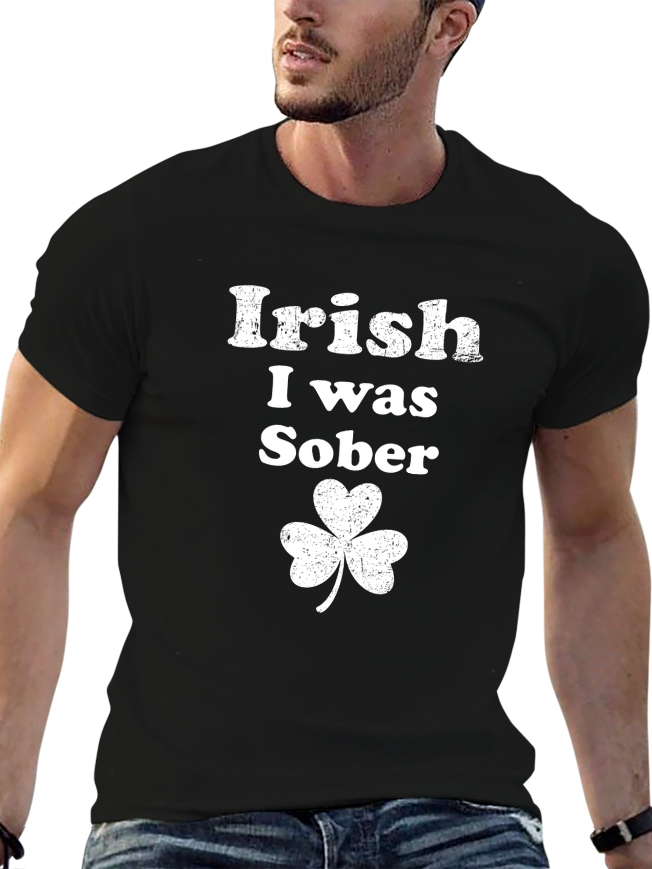 Irish I Was Sober Shamrock T-Shirt