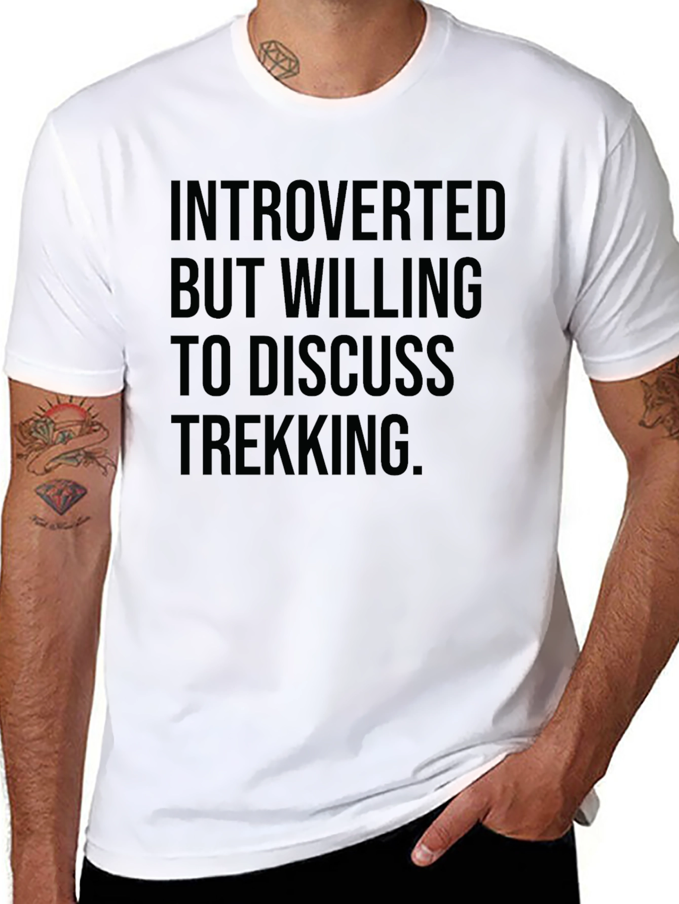 Introverted Trekking T-Shirt - Funny Hiking Tee