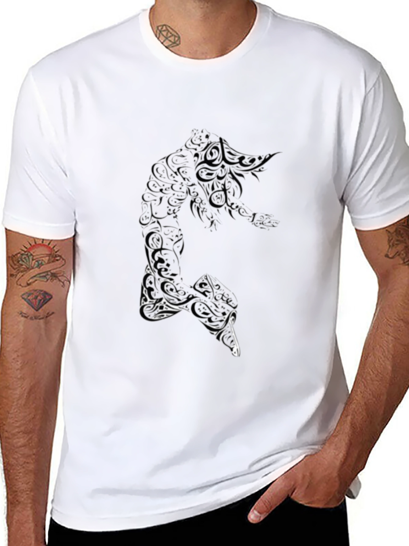Mens Black Graphic Print T-Shirt