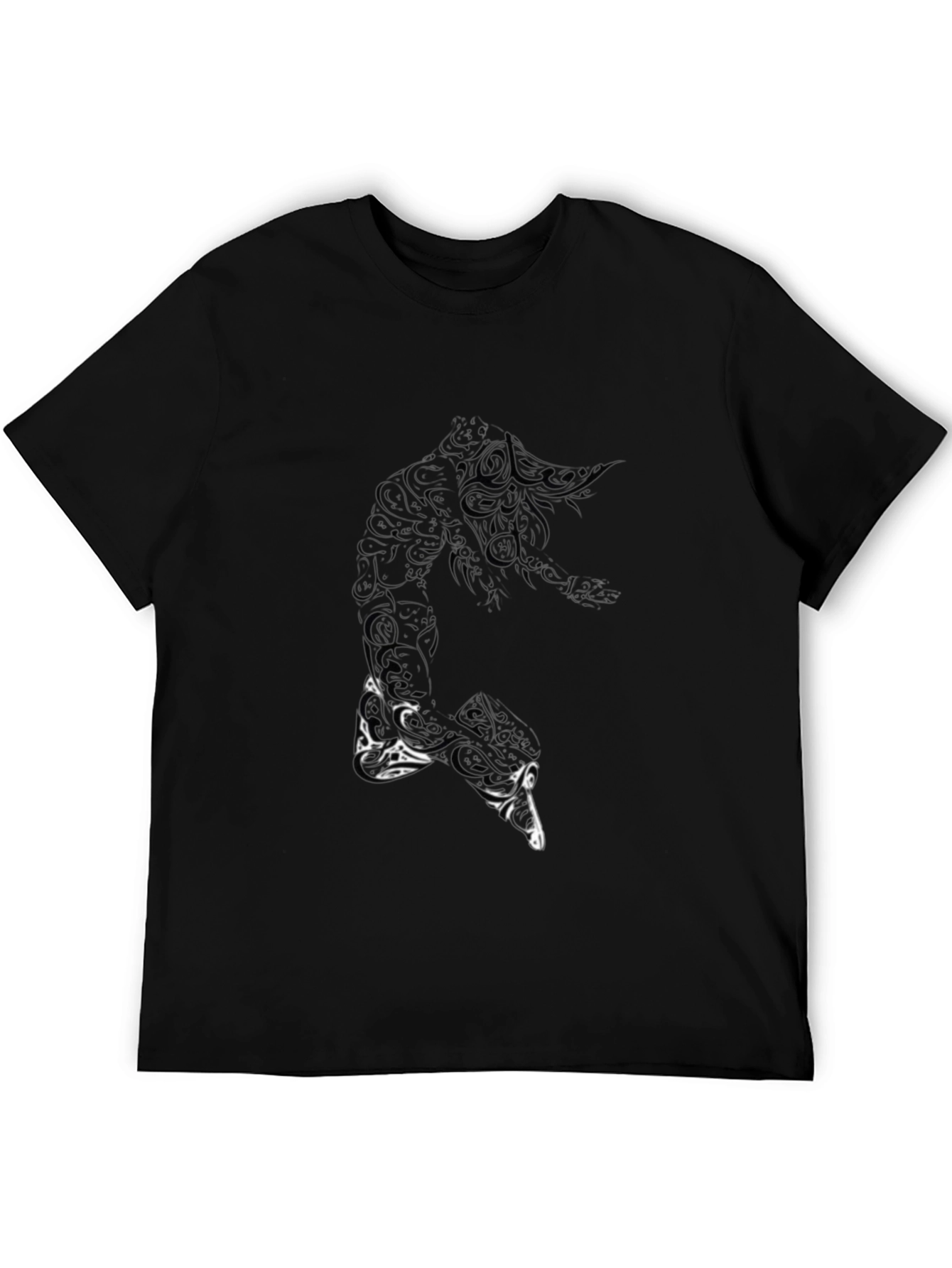 Mens Black Graphic Print T-Shirt
