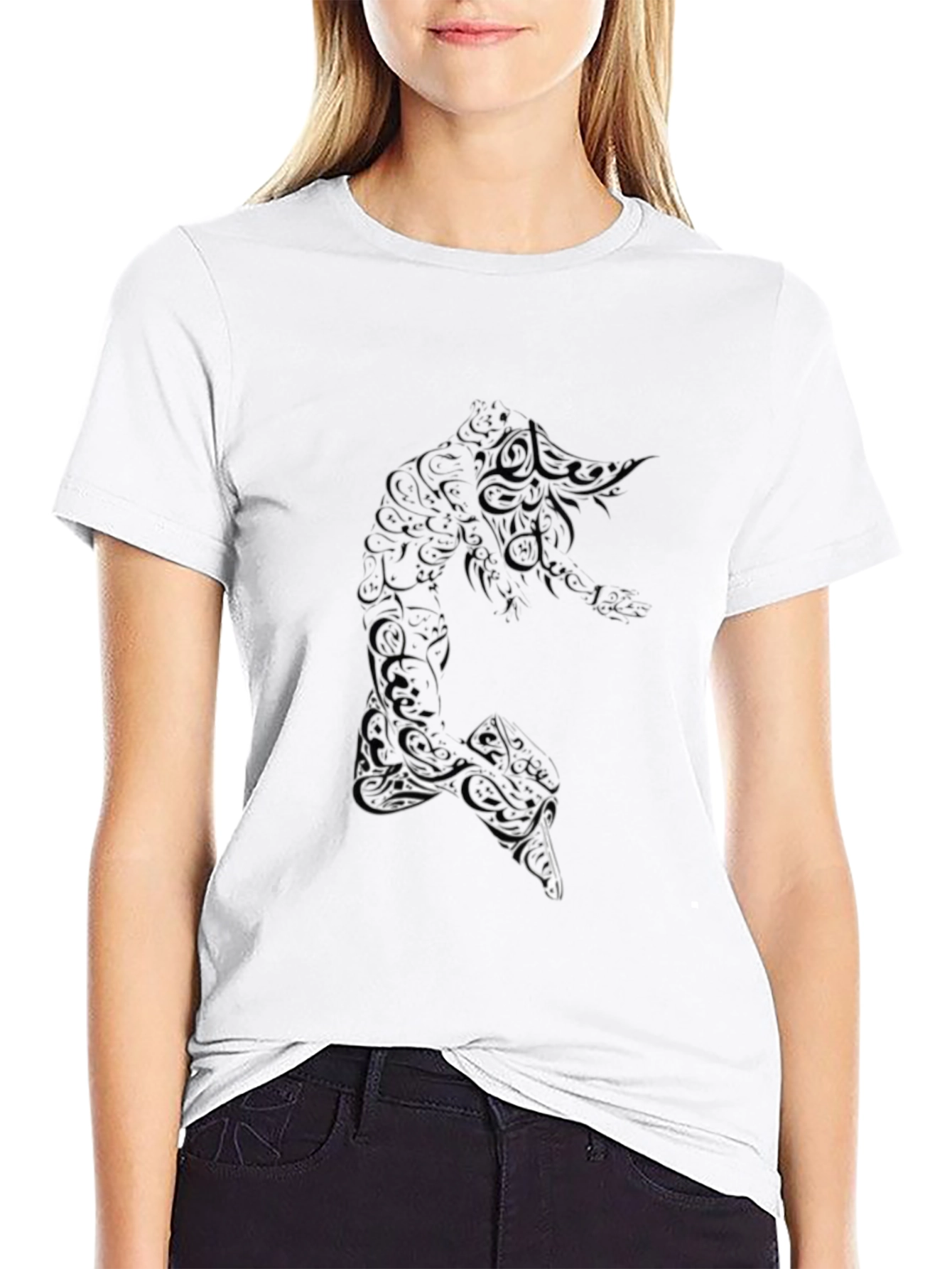 Mens Black Graphic Print T-Shirt